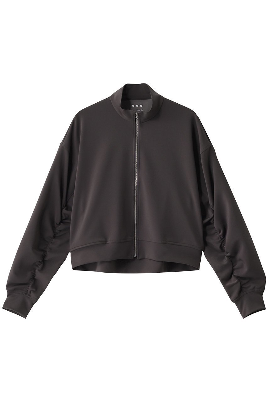 【スリー ドッツ/three dots】のボンバージャケット インテリア・キッズ・メンズ・レディースファッション・服の通販 founy(ファニー) 　ファッション　Fashion　レディースファッション　Fashion for Women　アウター　Coat / Outerwear Collection　レディースジャケット・軽アウター　Jackets　ジャケット　Jacket, Outerwear　スリーブ　Sleeve, Long Sleeve / Short Sleeve　フロント　Front, Front Design　ロング　Long, Long-Length　チャコール|ID: prp329100004349152 ipo3291000000032919521