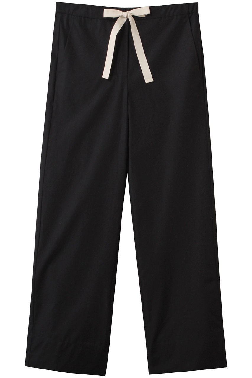 【マックスマーラ/Max Mara】の【 S Max Mara】ARGENTO コットンポプリンパンツ インテリア・キッズ・メンズ・レディースファッション・服の通販 founy(ファニー) 　ファッション　Fashion　レディースファッション　Fashion for Women　パンツ　Pants & Trousers　ストレート　Straight, Straight Cut　フロント　Front, Front Design　リボン　Ribbon, Bow　ブラック|ID: prp329100004349162 ipo3291000000032936284