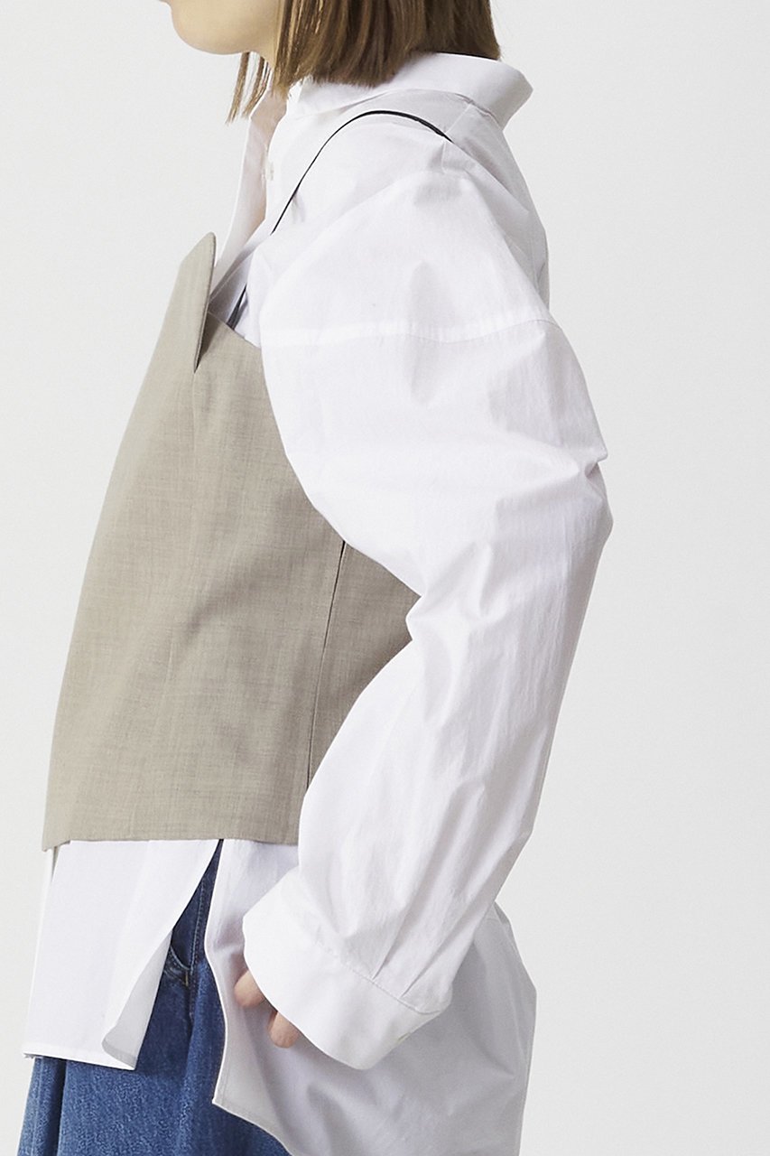 【プルミエ アロンディスモン/1er Arrondissement】の【near.nippon】ウールツイルビスチェ 人気、トレンドファッション・服の通販 founy(ファニー) 　ファッション　Fashion　レディースファッション　Fashion for Women　トップス・カットソー　Cut & Sew Tops　キャミソール&ノースリーブ　Camisoles & Sleeveless Tops　シャツ・ブラウス・オフィスカジュアル　Elegant Blouses & Button-Ups　ビスチェ　Bustiers & Corset Tops / Layered Bustier Style　インナー　Innerwear　コンパクト　Compact, Small Size　シェイプ　Shape, Slim Fit　ノースリーブ　Sleeveless, No-Sleeve　ビスチェ　Bustier, Corset Top　フェミニン　Feminine, Girly　other-7|ID: prp329100004349166 ipo3291000000032851540