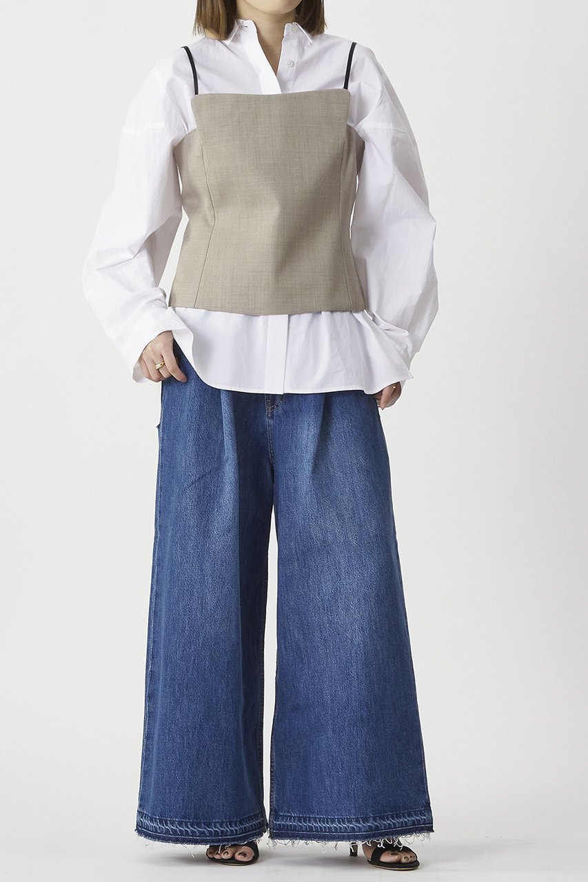 【プルミエ アロンディスモン/1er Arrondissement】の【near.nippon】ウールツイルビスチェ 人気、トレンドファッション・服の通販 founy(ファニー) 　ファッション　Fashion　レディースファッション　Fashion for Women　トップス・カットソー　Cut & Sew Tops　キャミソール&ノースリーブ　Camisoles & Sleeveless Tops　シャツ・ブラウス・オフィスカジュアル　Elegant Blouses & Button-Ups　ビスチェ　Bustiers & Corset Tops / Layered Bustier Style　インナー　Innerwear　コンパクト　Compact, Small Size　シェイプ　Shape, Slim Fit　ノースリーブ　Sleeveless, No-Sleeve　ビスチェ　Bustier, Corset Top　フェミニン　Feminine, Girly　other-8|ID: prp329100004349166 ipo3291000000032851549