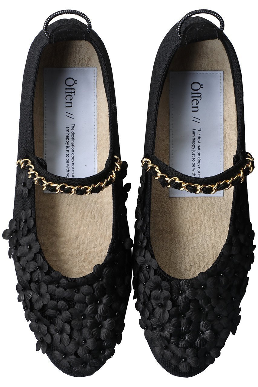 【オッフェン/Offen】の【ELLE SHOP 限定】【MUVEIL×Offen】round-MARYJANE 人気、トレンドファッション・服の通販 founy(ファニー) 　ファッション　Fashion　レディースファッション　Fashion for Women　シューズ　Shoes, Footwear　チェーン　Chain, Chain Strap　デニム　Denim, Jeans Material　フラット　Flat, Flat Shoes　フラワー　Flower, Floral　モチーフ　Motif, Design Theme　ラップ　Wrap, Wrap Design　再入荷　Restock / Back in Stock　おすすめ　Recommended / Our Picks　エレガント 上品　Elegant　 other-1|ID: prp329100004350313 ipo3291000000036179115
