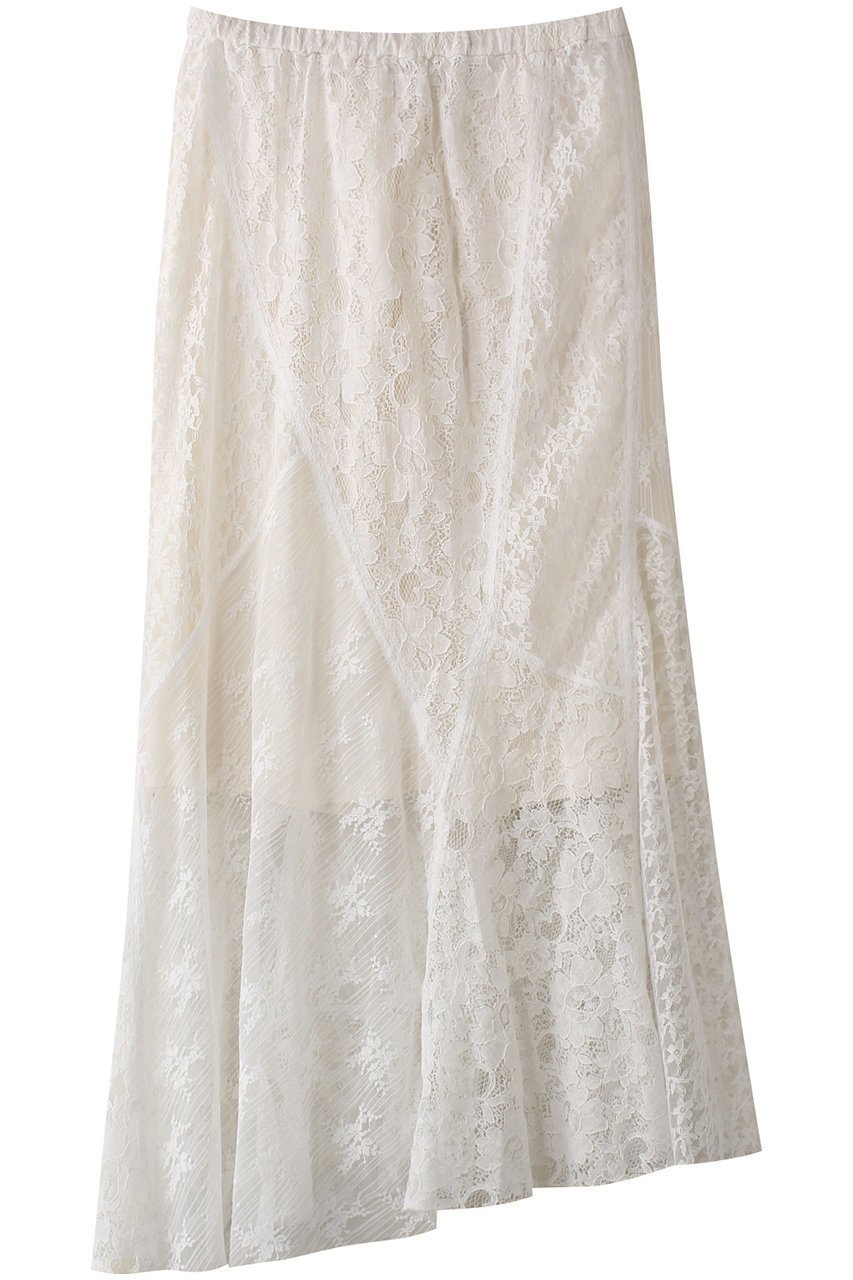 【メゾンスペシャル/MAISON SPECIAL】のLace Fabric Docking Skirt/レースドッキングスカート インテリア・キッズ・メンズ・レディースファッション・服の通販 founy(ファニー) 　ファッション　Fashion　レディースファッション　Fashion for Women　スカート　Skirts　ロングスカート　Long Skirts / Maxi & Midi Skirts　ドッキング　Docking, Mixed Material　ドレープ　Drape, Draping Fabric　マキシ　Maxi, Full Length　レース　Lace, Lace Fabric　ロング　Long, Long-Length　エレガント 上品　Elegant　WHT(ホワイト)|ID: prp329100004350315 ipo3291000000032843222