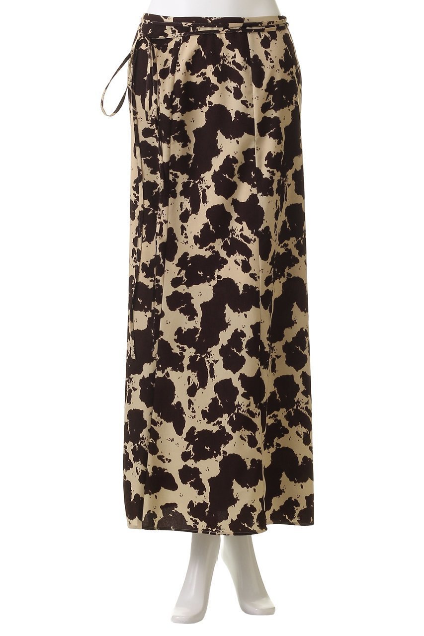 【メゾンスペシャル/MAISON SPECIAL】のCOW Printed Maxi Skirt/COWプリントマキシスカート 人気、トレンドファッション・服の通販 founy(ファニー) 　ファッション　Fashion　レディースファッション　Fashion for Women　スカート　Skirts　ロングスカート　Long Skirts / Maxi & Midi Skirts　アニマル　Animal Print　サテン　Satin, Glossy Fabric　ドレープ　Drape, Draping Fabric　ラップ　Wrap, Wrap Design　ロング　Long, Long-Length　おすすめ　Recommended / Our Picks　other-2|ID: prp329100004350316 ipo3291000000032825777
