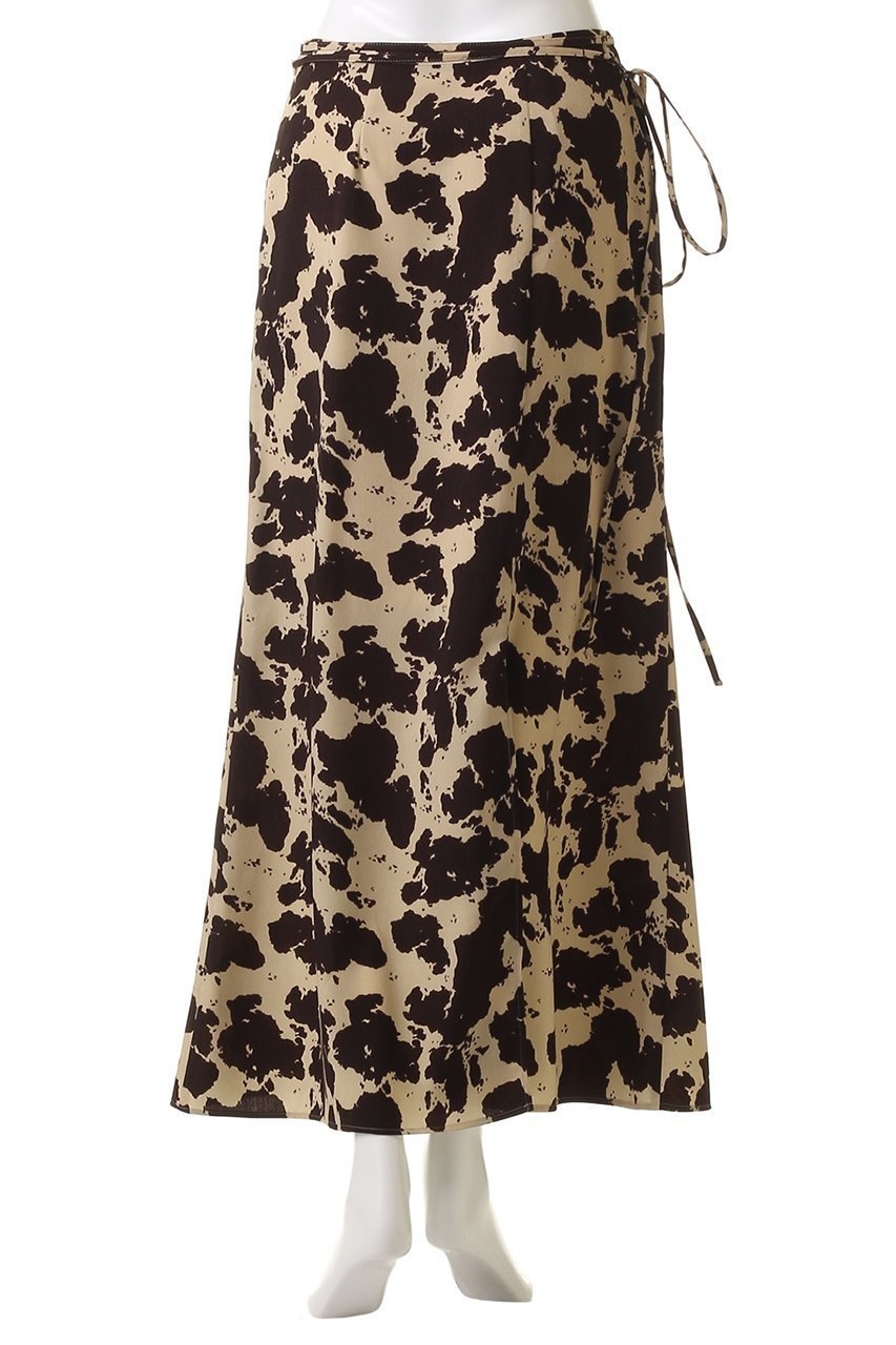【メゾンスペシャル/MAISON SPECIAL】のCOW Printed Maxi Skirt/COWプリントマキシスカート 人気、トレンドファッション・服の通販 founy(ファニー) 　ファッション　Fashion　レディースファッション　Fashion for Women　スカート　Skirts　ロングスカート　Long Skirts / Maxi & Midi Skirts　アニマル　Animal Print　サテン　Satin, Glossy Fabric　ドレープ　Drape, Draping Fabric　ラップ　Wrap, Wrap Design　ロング　Long, Long-Length　おすすめ　Recommended / Our Picks　other-4|ID: prp329100004350316 ipo3291000000032825779