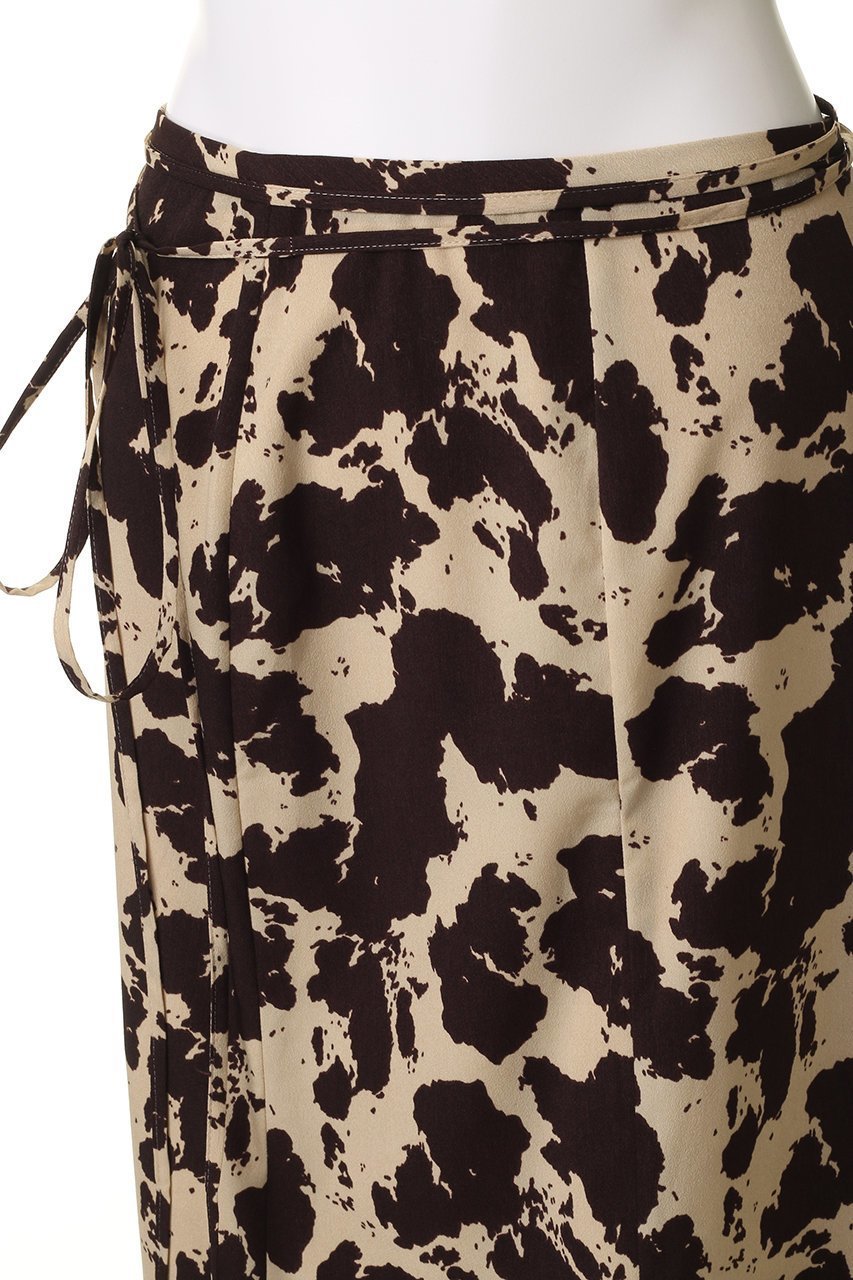 【メゾンスペシャル/MAISON SPECIAL】のCOW Printed Maxi Skirt/COWプリントマキシスカート 人気、トレンドファッション・服の通販 founy(ファニー) 　ファッション　Fashion　レディースファッション　Fashion for Women　スカート　Skirts　ロングスカート　Long Skirts / Maxi & Midi Skirts　アニマル　Animal Print　サテン　Satin, Glossy Fabric　ドレープ　Drape, Draping Fabric　ラップ　Wrap, Wrap Design　ロング　Long, Long-Length　おすすめ　Recommended / Our Picks　other-5|ID: prp329100004350316 ipo3291000000032825780