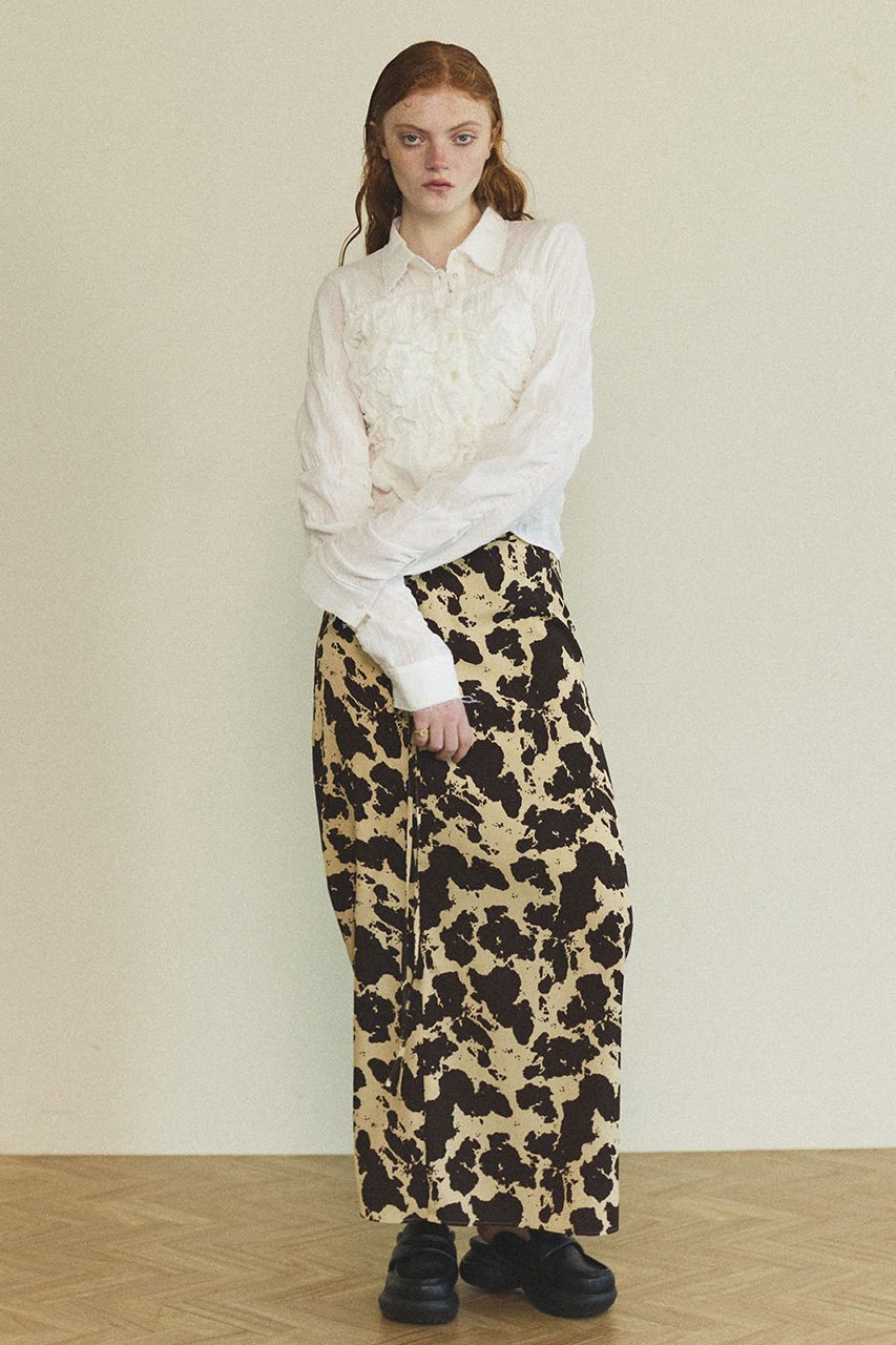 【メゾンスペシャル/MAISON SPECIAL】のCOW Printed Maxi Skirt/COWプリントマキシスカート 人気、トレンドファッション・服の通販 founy(ファニー) 　ファッション　Fashion　レディースファッション　Fashion for Women　スカート　Skirts　ロングスカート　Long Skirts / Maxi & Midi Skirts　アニマル　Animal Print　サテン　Satin, Glossy Fabric　ドレープ　Drape, Draping Fabric　ラップ　Wrap, Wrap Design　ロング　Long, Long-Length　おすすめ　Recommended / Our Picks　other-7|ID: prp329100004350316 ipo3291000000032825782