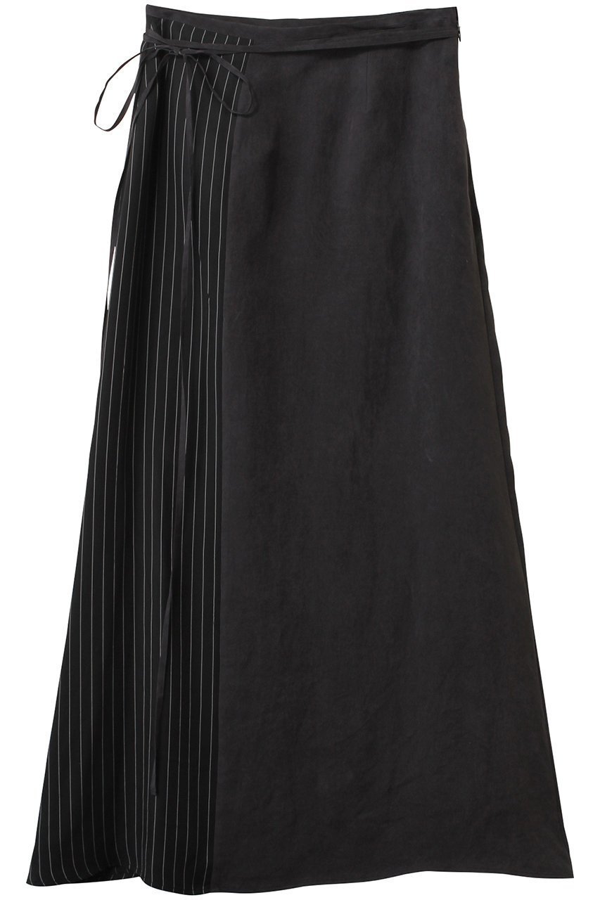 【メゾンスペシャル/MAISON SPECIAL】のSatin Docking Maxi Skirt/サテンドッキングマキシスカート インテリア・キッズ・メンズ・レディースファッション・服の通販 founy(ファニー) 　ファッション　Fashion　レディースファッション　Fashion for Women　スカート　Skirts　ロングスカート　Long Skirts / Maxi & Midi Skirts　サテン　Satin, Glossy Fabric　ストライプ　Stripe, Striped Pattern　ドッキング　Docking, Mixed Material　ドレープ　Drape, Draping Fabric　プリント　Print, Printed Pattern　無地　Plain, Solid Color　ラップ　Wrap, Wrap Design　ロング　Long, Long-Length　おすすめ　Recommended / Our Picks　エレガント 上品　Elegant　BLK(ブラック)|ID: prp329100004350317 ipo3291000000032825785