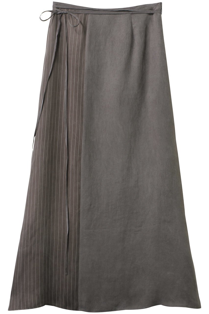 【メゾンスペシャル/MAISON SPECIAL】のSatin Docking Maxi Skirt/サテンドッキングマキシスカート インテリア・キッズ・メンズ・レディースファッション・服の通販 founy(ファニー) 　ファッション　Fashion　レディースファッション　Fashion for Women　スカート　Skirts　ロングスカート　Long Skirts / Maxi & Midi Skirts　サテン　Satin, Glossy Fabric　ストライプ　Stripe, Striped Pattern　ドッキング　Docking, Mixed Material　ドレープ　Drape, Draping Fabric　プリント　Print, Printed Pattern　無地　Plain, Solid Color　ラップ　Wrap, Wrap Design　ロング　Long, Long-Length　おすすめ　Recommended / Our Picks　エレガント 上品　Elegant　GRY(グレー)|ID: prp329100004350317 ipo3291000000032825786