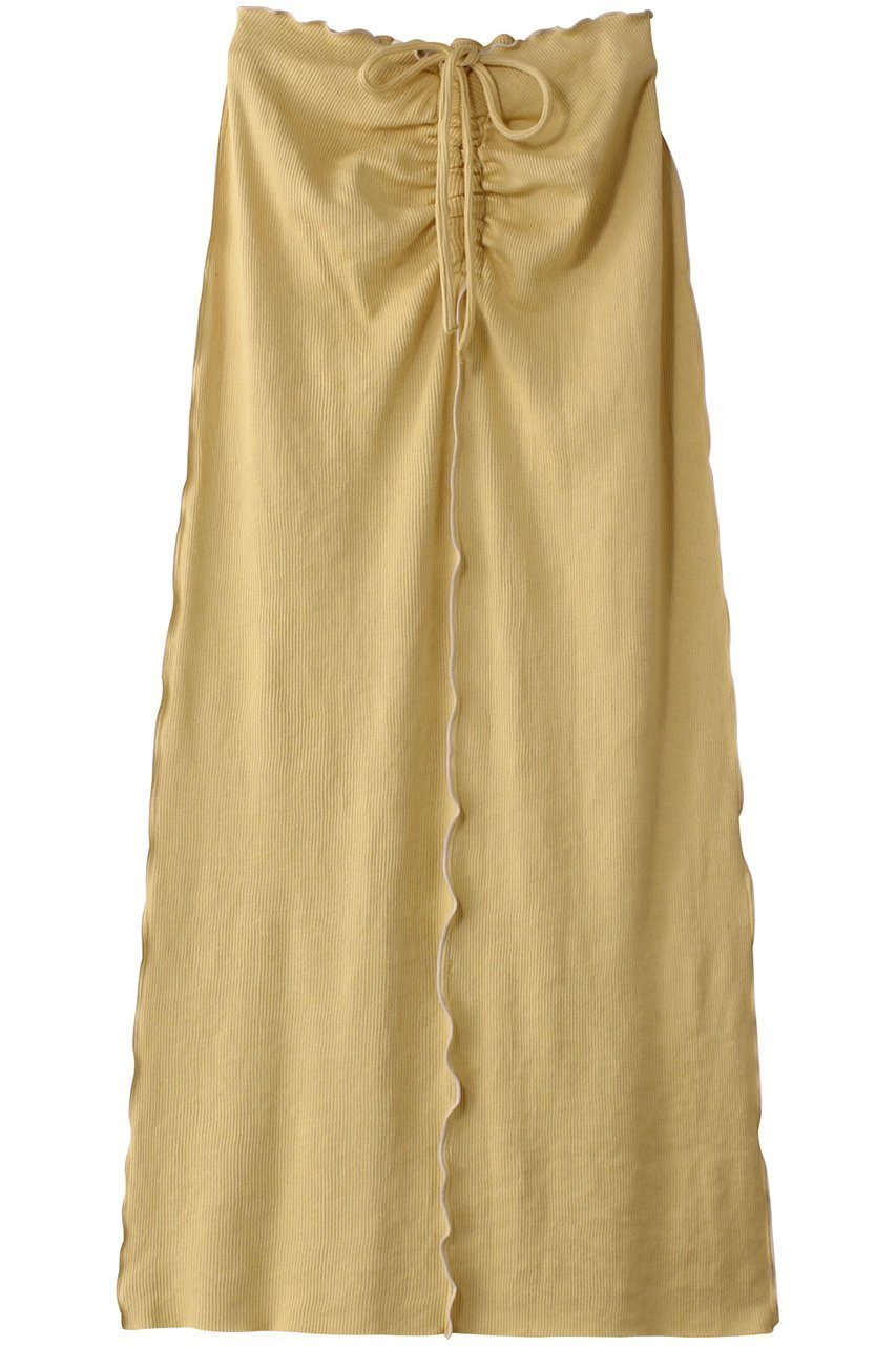 【メゾンスペシャル/MAISON SPECIAL】のCotton Material Ribbed Maxi Skirt/コットンリブマキシスカート インテリア・キッズ・メンズ・レディースファッション・服の通販 founy(ファニー) 　ファッション　Fashion　レディースファッション　Fashion for Women　スカート　Skirts　ロングスカート　Long Skirts / Maxi & Midi Skirts　シャーリング　Shirring, Ruched　テレコ　Ribbed, Rib Stitch　フロント　Front, Front Design　マキシ　Maxi, Full Length　ラップ　Wrap, Wrap Design　ロング　Long, Long-Length　YEL(イエロー)|ID: prp329100004350318 ipo3291000000032825954