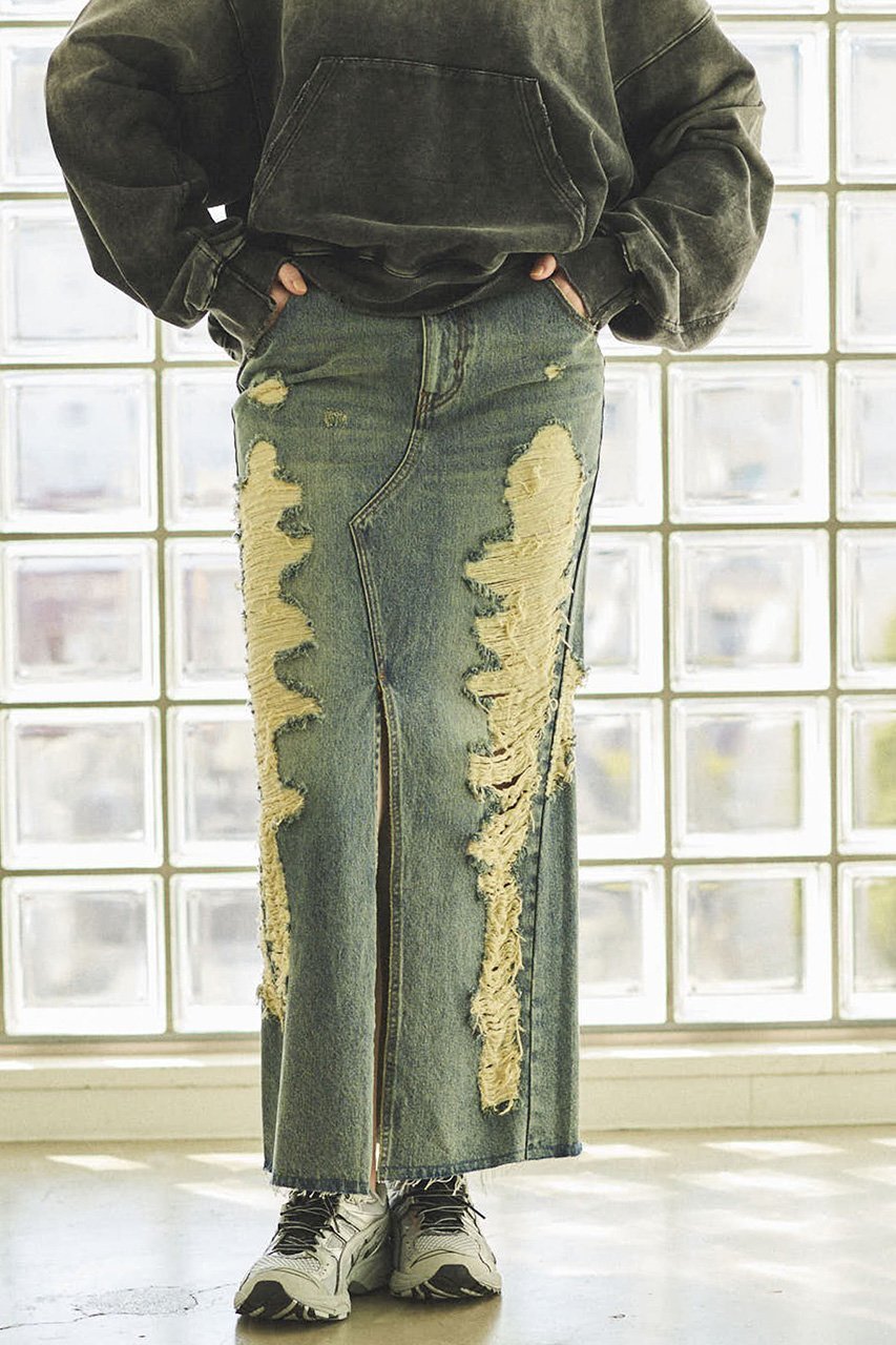 【メゾンスペシャル/MAISON SPECIAL】のHigh Damage Slit Tight Silhouette Skirt/ハイダメージスリットタイトスカート 人気、トレンドファッション・服の通販 founy(ファニー) 　ファッション　Fashion　レディースファッション　WOMEN　スカート　Skirt　ロングスカート　Long Skirt　クラッシュ　Crash　スリット　Slit　デニム　Denim　ロング　Long　other-7|ID: prp329100004350319 ipo3291000000031350713