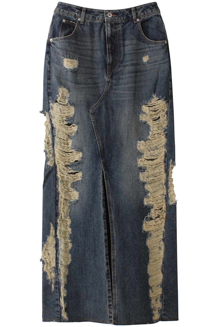 【メゾンスペシャル/MAISON SPECIAL】のHigh Damage Slit Tight Silhouette Skirt/ハイダメージスリットタイトスカート インテリア・キッズ・メンズ・レディースファッション・服の通販 founy(ファニー) 　ファッション　Fashion　レディースファッション　Fashion for Women　スカート　Skirts　ロングスカート　Long Skirts / Maxi & Midi Skirts　クラッシュ　Distressed, Crashed Style　スリット　Slit, Slit Detail　デニム　Denim, Jeans Material　ロング　Long, Long-Length　BLU(ブルー)|ID: prp329100004350319 ipo3291000000032825964