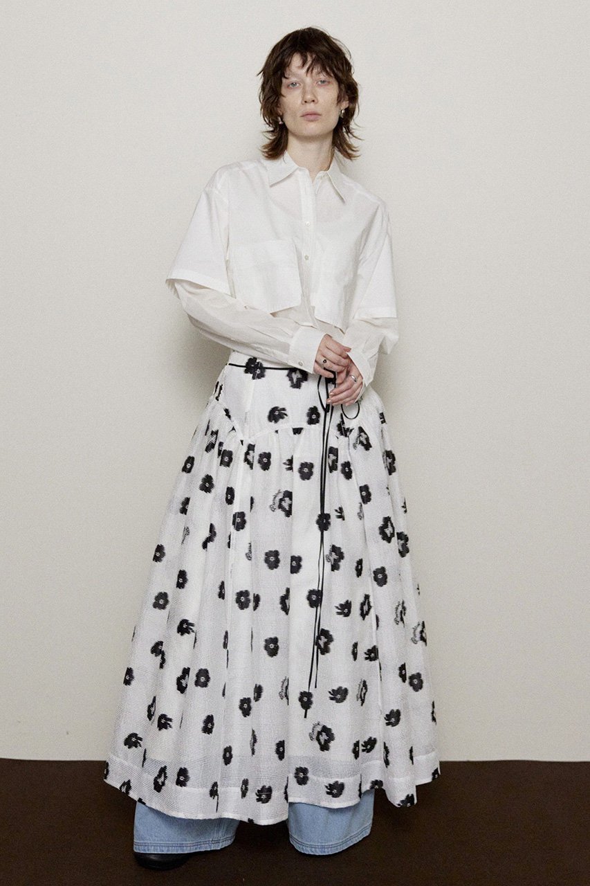 【メゾンスペシャル/MAISON SPECIAL】のSheer Fabric Floral Pattern Narrow Belt Volume Silhouette Skirt/シアーフラワーナローベルトボリュームスカート 人気、トレンドファッション・服の通販 founy(ファニー) 　ファッション　Fashion　レディースファッション　Fashion for Women　スカート　Skirts　ロングスカート　Long Skirts / Maxi & Midi Skirts　ベルト&ウエストマーク　Belts & Waist Accessories　エアリー　Airy Texture　春　Spring　ガーリー　Girly, Feminine Style　シアー　Sheer, See-Through　スニーカー　Sneakers, Trainers　セットアップ　Set-Up, Coordinated Outfit　ラグジュアリー　Luxury, Elegant　ロング　Long, Long-Length　おすすめ　Recommended / Our Picks　エレガント 上品　Elegant　other-8|ID: prp329100004350321 ipo3291000000032825990