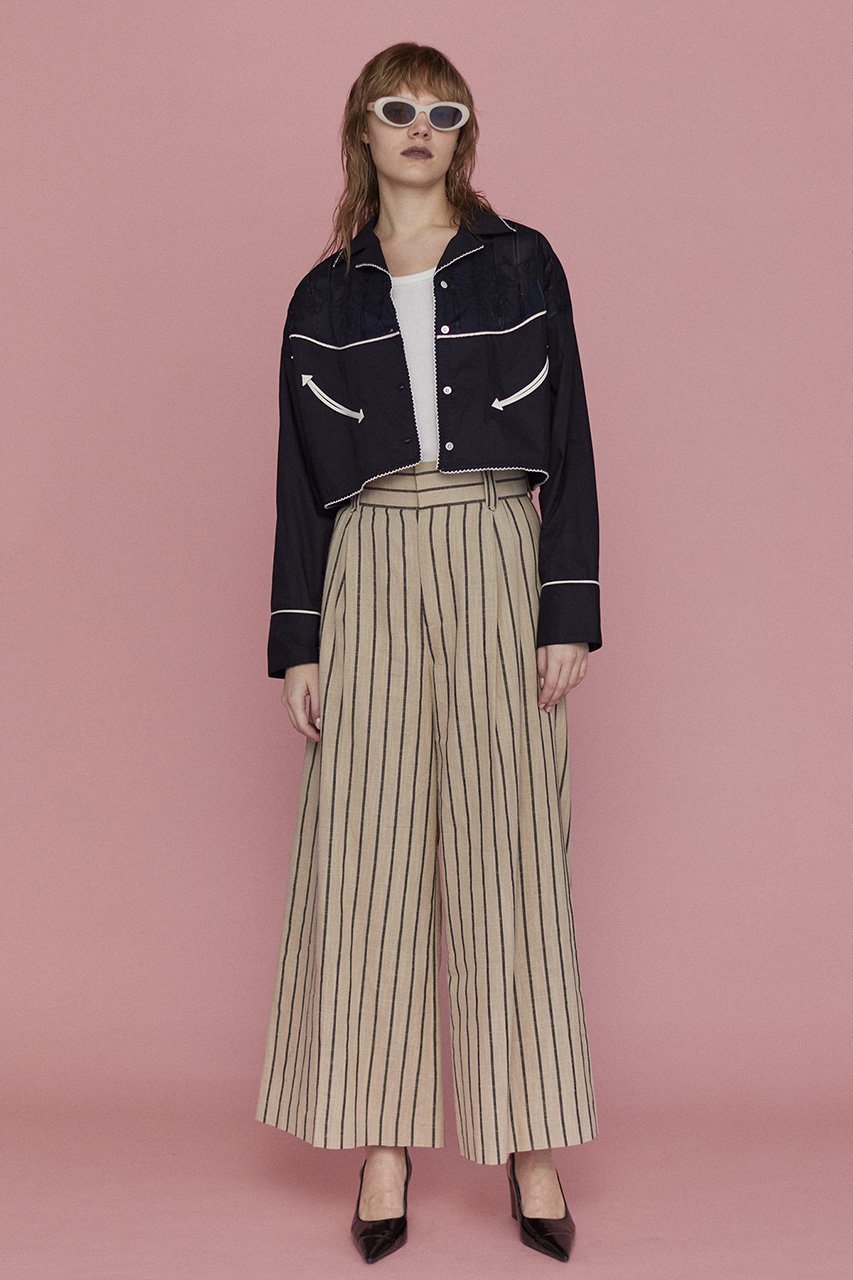 【メゾンスペシャル/MAISON SPECIAL】のStripe Tack Wide Silhouette Pants/ストライプタックワイドパンツ 人気、トレンドファッション・服の通販 founy(ファニー) 　ファッション　Fashion　レディースファッション　Fashion for Women　パンツ　Pants & Trousers　ストライプ　Stripe, Striped Pattern　ストレート　Straight, Straight Cut　セットアップ　Set-Up, Coordinated Outfit　リラックス　Relax, Relaxed Fit　ワイド　Wide, Wide Fit　エレガント 上品　Elegant　other-7|ID: prp329100004350323 ipo3291000000032937395