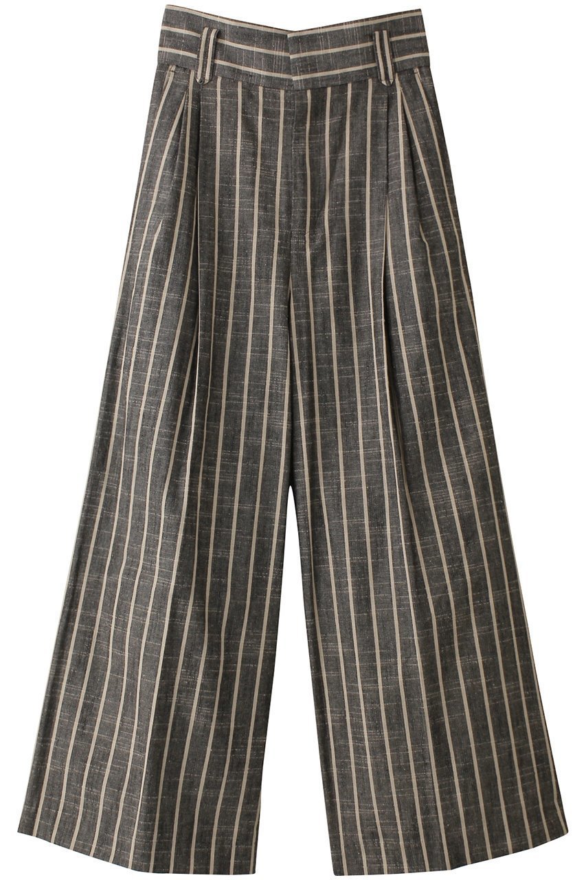 【メゾンスペシャル/MAISON SPECIAL】のStripe Tack Wide Silhouette Pants/ストライプタックワイドパンツ インテリア・キッズ・メンズ・レディースファッション・服の通販 founy(ファニー) 　ファッション　Fashion　レディースファッション　Fashion for Women　パンツ　Pants & Trousers　ストライプ　Stripe, Striped Pattern　ストレート　Straight, Straight Cut　セットアップ　Set-Up, Coordinated Outfit　リラックス　Relax, Relaxed Fit　ワイド　Wide, Wide Fit　エレガント 上品　Elegant　BLK(ブラック)|ID: prp329100004350323 ipo3291000000035055700