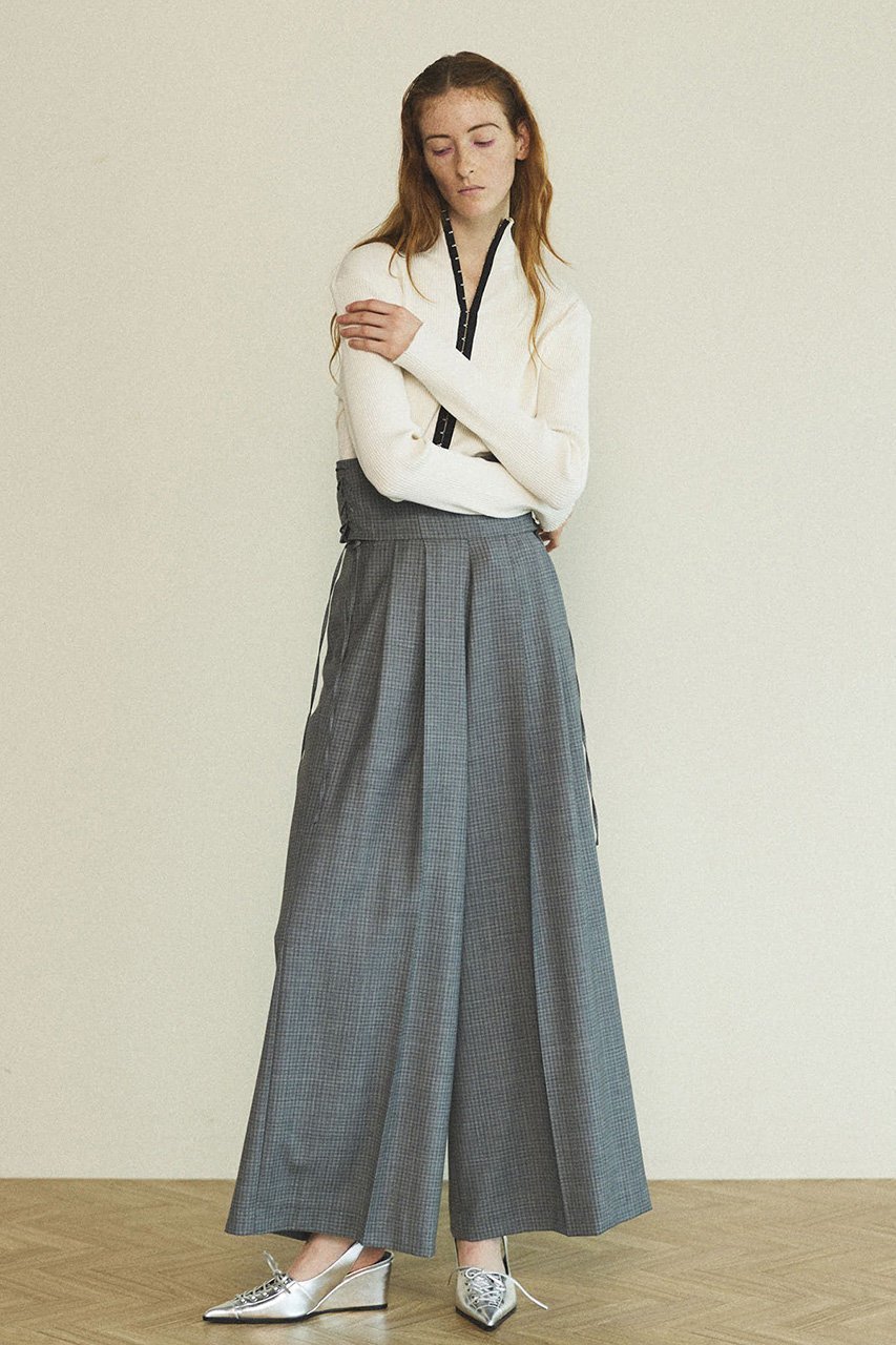 【メゾンスペシャル/MAISON SPECIAL】のHigh Waist Lace Up Wide Silhouette Pants/ハイウエストレースアップワイドパンツ 人気、トレンドファッション・服の通販 founy(ファニー) 　ファッション　Fashion　レディースファッション　WOMEN　パンツ　Pants　クラシカル　Classical　グラデーション　Gradation　セットアップ　Set Up　チェック　Check　ドレープ　Drape　ワイド　Wide　エレガント 上品　Elegant　other-8|ID: prp329100004350324 ipo3291000000031350778