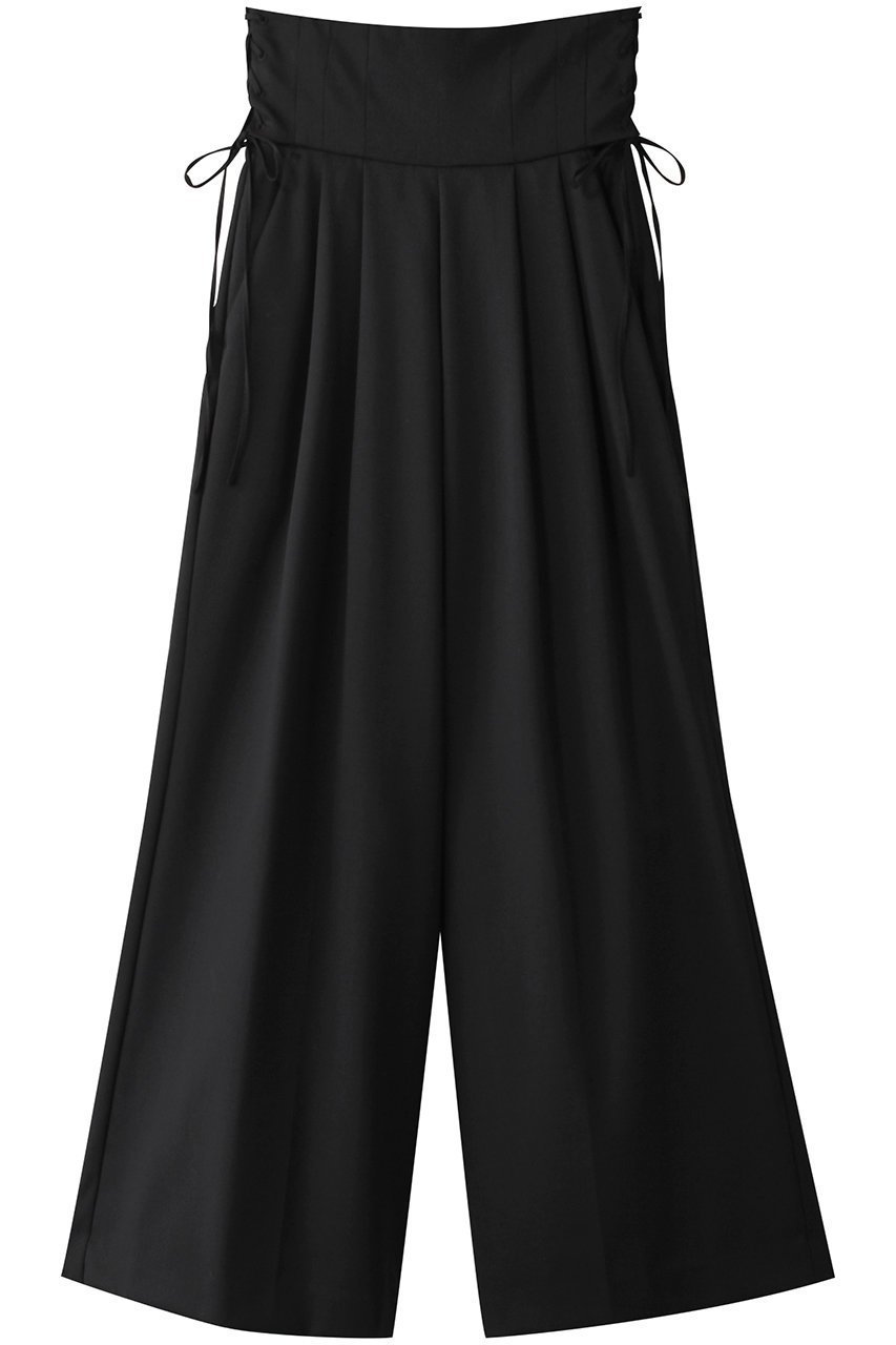 【メゾンスペシャル/MAISON SPECIAL】のHigh Waist Lace Up Wide Silhouette Pants/ハイウエストレースアップワイドパンツ インテリア・キッズ・メンズ・レディースファッション・服の通販 founy(ファニー) 　ファッション　Fashion　レディースファッション　Fashion for Women　パンツ　Pants & Trousers　クラシカル　Classical, Vintage-Inspired　グラデーション　Gradient, Ombre　セットアップ　Set-Up, Coordinated Outfit　チェック　Check, Plaid, Tartan　ドレープ　Drape, Draping Fabric　ワイド　Wide, Wide Fit　エレガント 上品　Elegant　BLK(ブラック)|ID: prp329100004350324 ipo3291000000032921387
