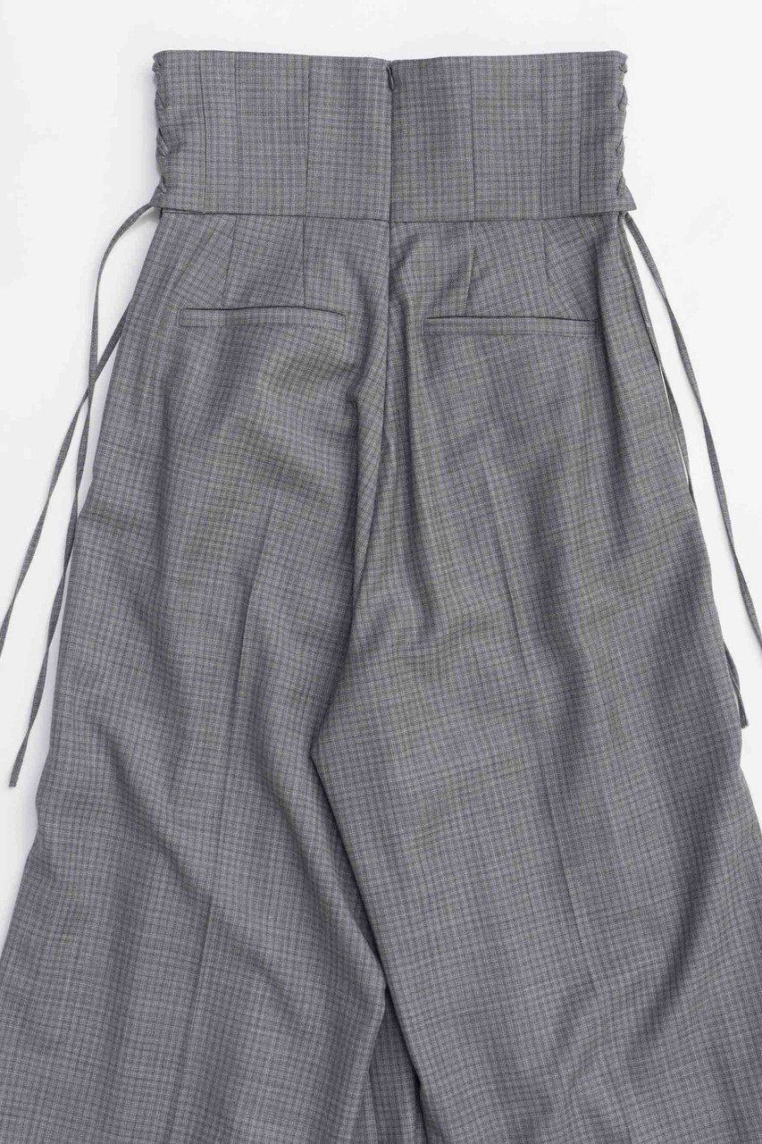 【メゾンスペシャル/MAISON SPECIAL】のHigh Waist Lace Up Wide Silhouette Pants/ハイウエストレースアップワイドパンツ 人気、トレンドファッション・服の通販 founy(ファニー) 　ファッション　Fashion　レディースファッション　Fashion for Women　パンツ　Pants & Trousers　クラシカル　Classical, Vintage-Inspired　グラデーション　Gradient, Ombre　セットアップ　Set-Up, Coordinated Outfit　チェック　Check, Plaid, Tartan　ドレープ　Drape, Draping Fabric　ワイド　Wide, Wide Fit　エレガント 上品　Elegant　other-6|ID: prp329100004350324 ipo3291000000032921439