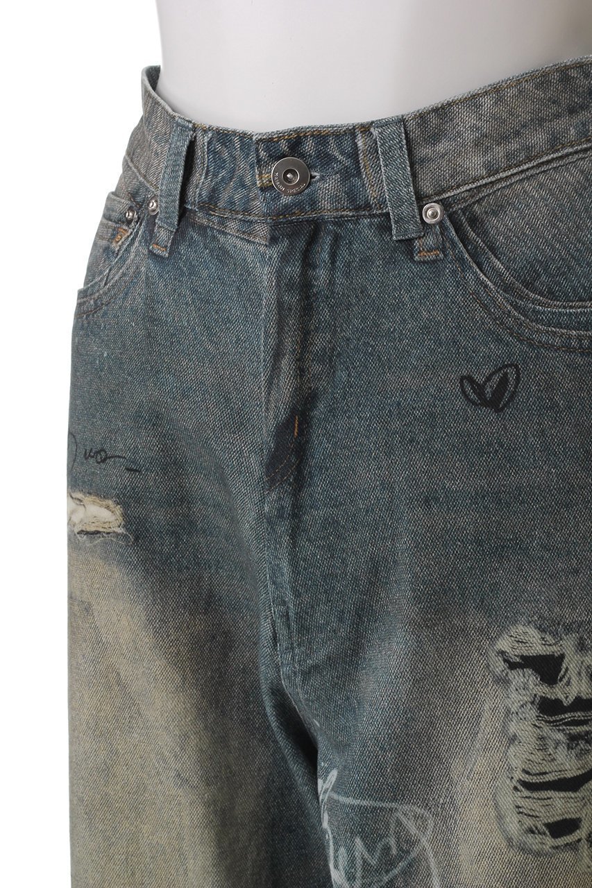 【メゾンスペシャル/MAISON SPECIAL】のDenim Print Pants/デニムプリントパンツ 人気、トレンドファッション・服の通販 founy(ファニー) 　ファッション　Fashion　レディースファッション　Fashion for Women　パンツ　Pants & Trousers　シンプル　Simple, Minimal　スタイリッシュ　Stylish, Fashionable　デニム　Denim, Jeans Material　プリント　Print, Printed Pattern　リアル　Real, Realistic　other-5|ID: prp329100004350325 ipo3291000000032910433