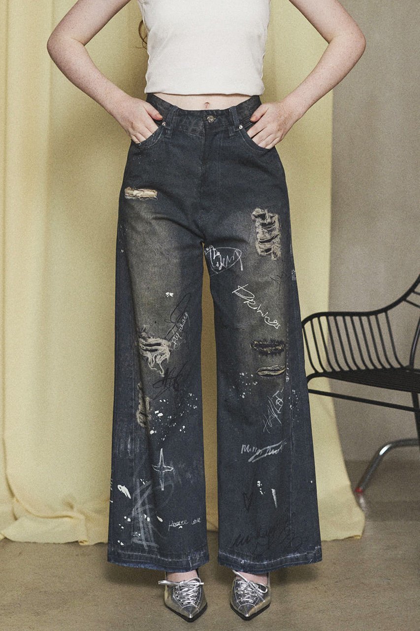 【メゾンスペシャル/MAISON SPECIAL】のDenim Print Pants/デニムプリントパンツ 人気、トレンドファッション・服の通販 founy(ファニー) 　ファッション　Fashion　レディースファッション　Fashion for Women　パンツ　Pants & Trousers　シンプル　Simple, Minimal　スタイリッシュ　Stylish, Fashionable　デニム　Denim, Jeans Material　プリント　Print, Printed Pattern　リアル　Real, Realistic　other-7|ID: prp329100004350325 ipo3291000000032910441
