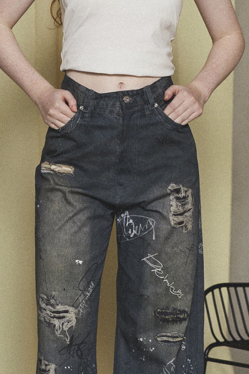 【メゾンスペシャル/MAISON SPECIAL】のDenim Print Pants/デニムプリントパンツ 人気、トレンドファッション・服の通販 founy(ファニー) 　ファッション　Fashion　レディースファッション　Fashion for Women　パンツ　Pants & Trousers　シンプル　Simple, Minimal　スタイリッシュ　Stylish, Fashionable　デニム　Denim, Jeans Material　プリント　Print, Printed Pattern　リアル　Real, Realistic　other-8|ID: prp329100004350325 ipo3291000000032910444