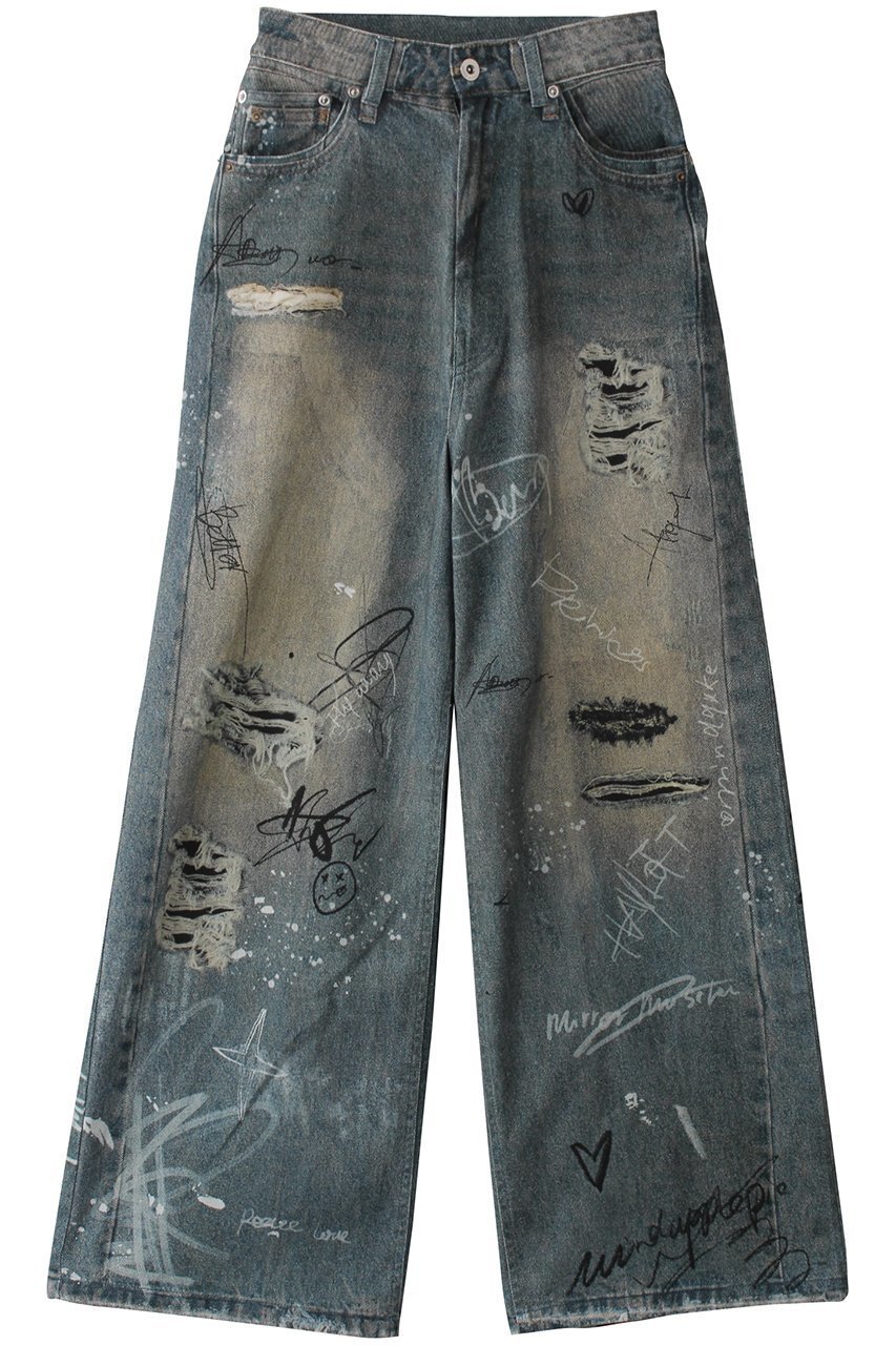 【メゾンスペシャル/MAISON SPECIAL】のDenim Print Pants/デニムプリントパンツ インテリア・キッズ・メンズ・レディースファッション・服の通販 founy(ファニー) 　ファッション　Fashion　レディースファッション　Fashion for Women　パンツ　Pants & Trousers　シンプル　Simple, Minimal　スタイリッシュ　Stylish, Fashionable　デニム　Denim, Jeans Material　プリント　Print, Printed Pattern　リアル　Real, Realistic　BLU(ブルー)|ID: prp329100004350325 ipo3291000000036099853