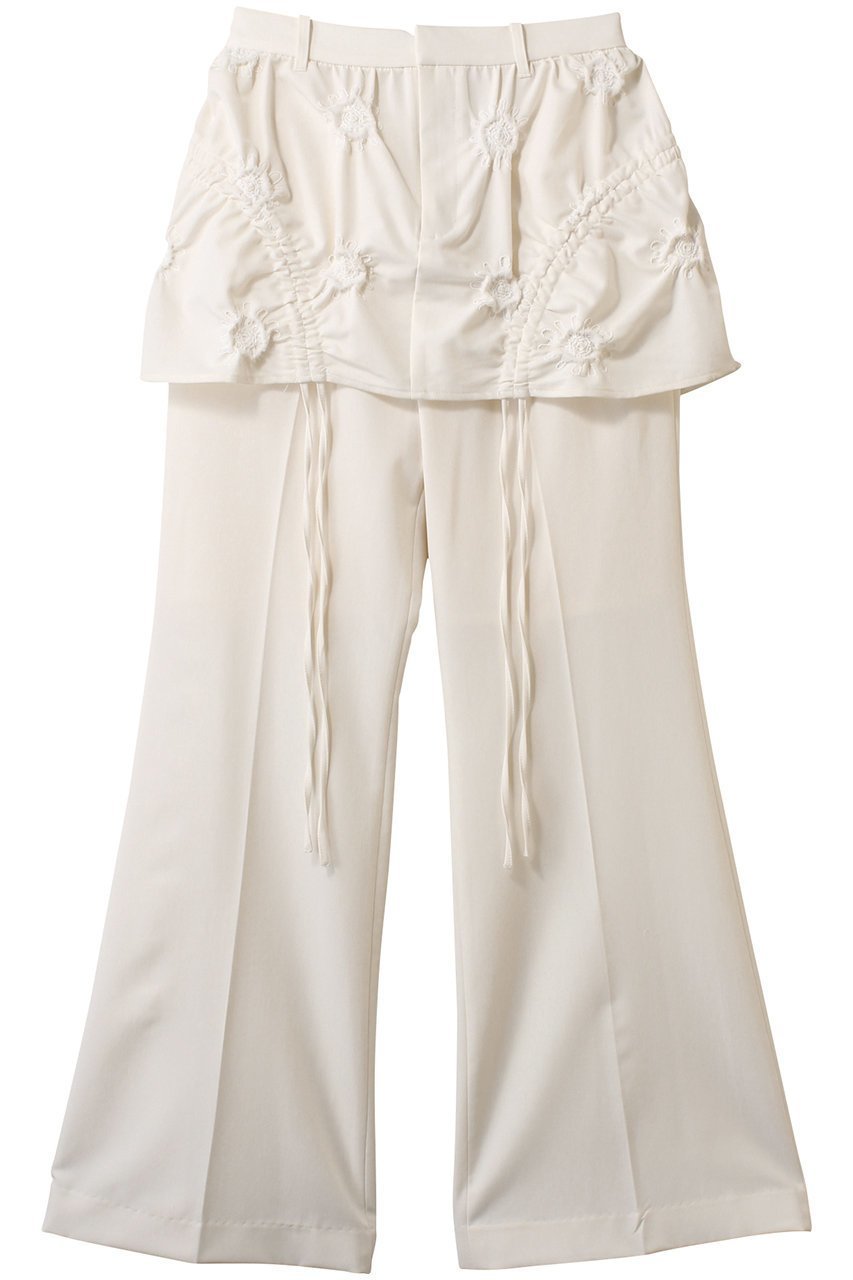 【メゾンスペシャル/MAISON SPECIAL】のShirring Mini Skirt Pants/シャーリングミニスカートパンツ インテリア・キッズ・メンズ・レディースファッション・服の通販 founy(ファニー) 　ファッション　Fashion　レディースファッション　Fashion for Women　スカート　Skirts　ミニスカート　Mini Skirts　おすすめ　Recommended / Our Picks　シャーリング　Shirring, Ruched　シンプル　Simple, Minimal　ストレート　Straight, Straight Cut　スラックス　Slacks, Dress Pants　スーツ　Suit, Formalwear　セパレート　Separate, Two-Piece　フラワー　Flower, Floral　ブルゾン　Blouson, Bomber Jacket　ミニスカート　Mini Skirt, Short Skirt　モチーフ　Motif, Design Theme　ワイド　Wide, Wide Fit　エレガント 上品　Elegant　O.WHT(オフホワイト)|ID: prp329100004350329 ipo3291000000032928311