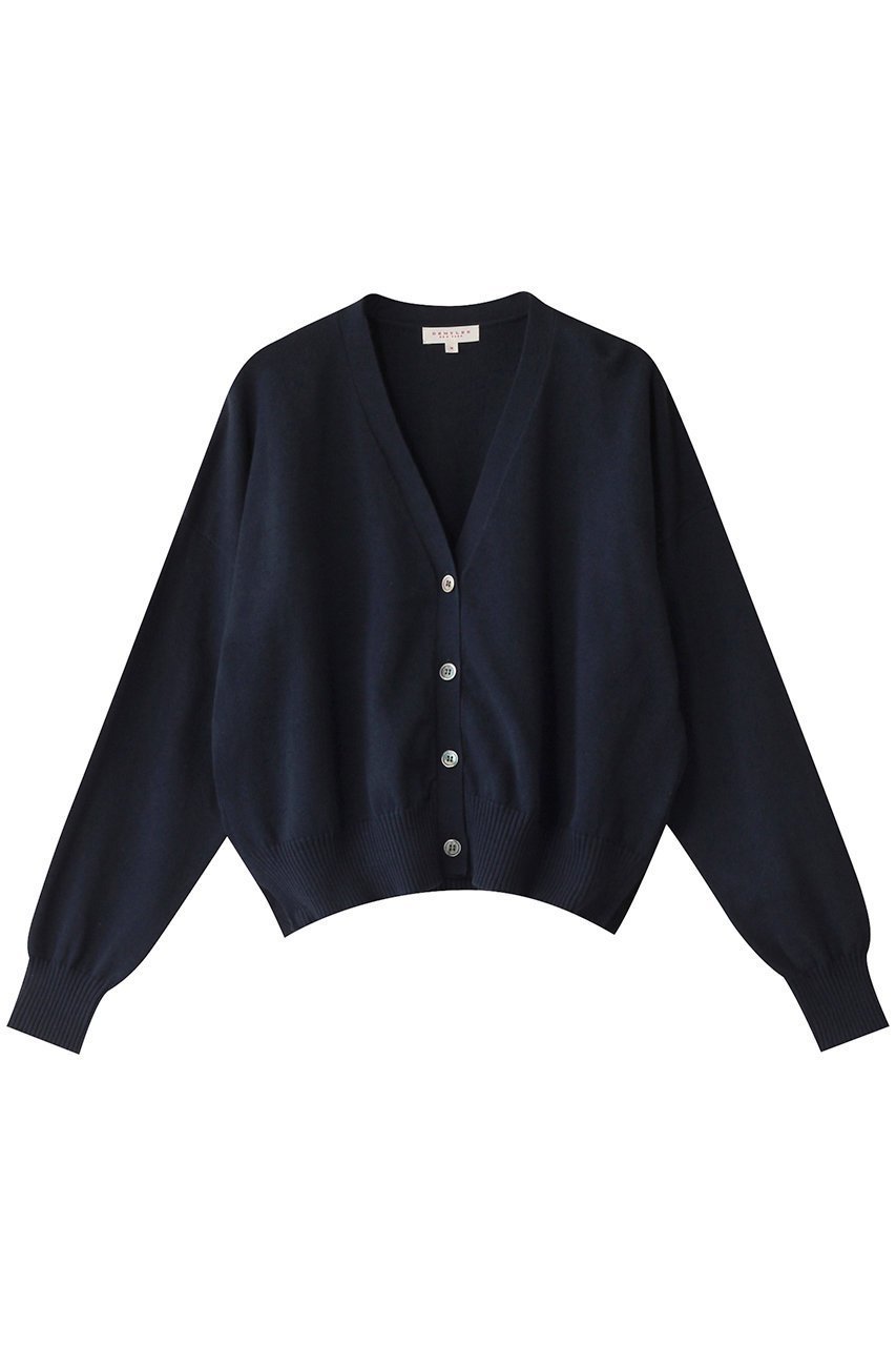 【デミーリー/DEMYLEE】のLOLA コットンカシミヤ Vネック クロップドニットカーディガン インテリア・キッズ・メンズ・レディースファッション・服の通販 founy(ファニー) 　ファッション　Fashion　レディースファッション　Fashion for Women　トップス・カットソー　Cut & Sew Tops　ニット　Knit Tops & Sweaters　カーディガン・羽織り　Layered Style Cardigans　Vネックトップス　V-Neck Tops / V-Cut Neckline Shirts　カーディガン　Cardigan, Knitwear　クロップド　Cropped, Short Length　コンパクト　Compact, Small Size　フレア　Flare, Flared　定番　Standard, Basic Item　インディゴ|ID: prp329100004350338 ipo3291000000032955726
