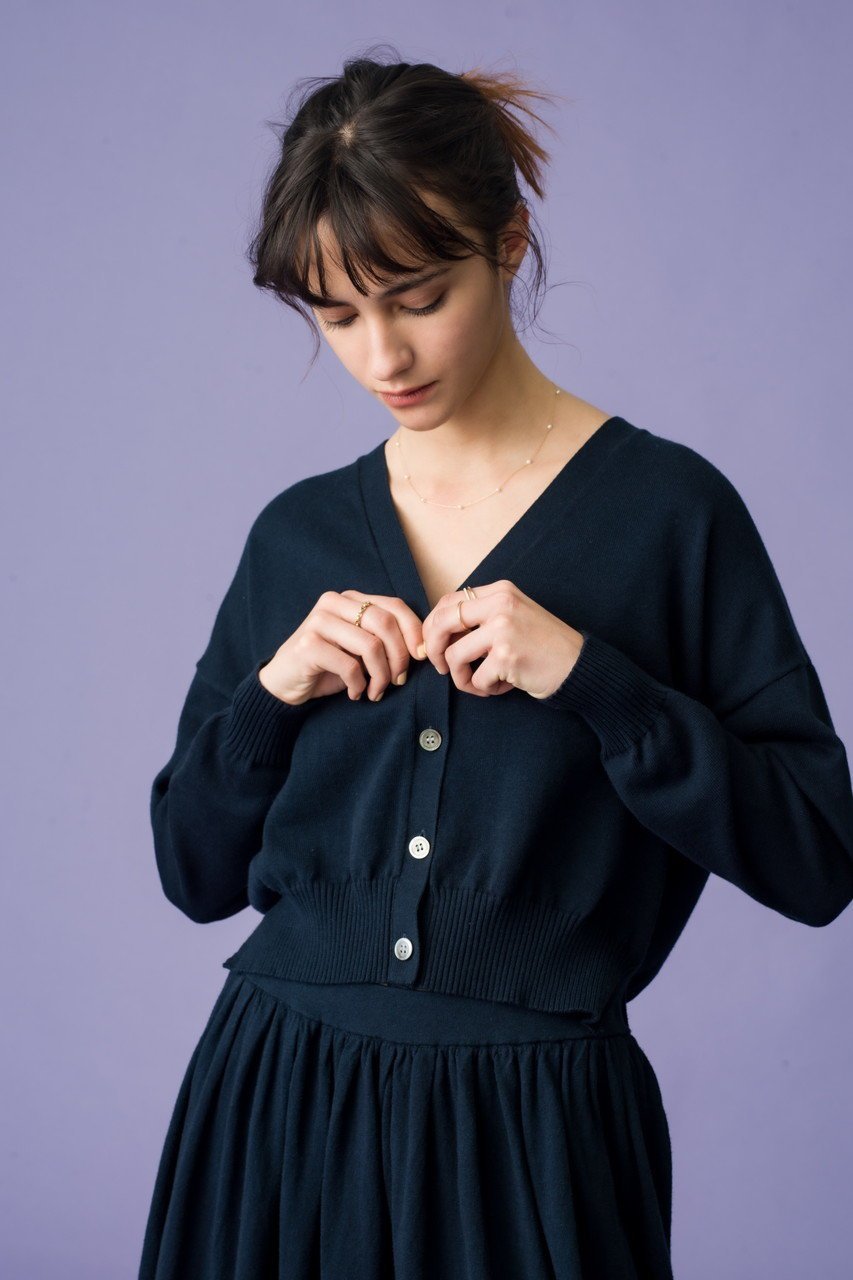 【デミーリー/DEMYLEE】のLOLA コットンカシミヤ Vネック クロップドニットカーディガン 人気、トレンドファッション・服の通販 founy(ファニー) 　ファッション　Fashion　レディースファッション　Fashion for Women　トップス・カットソー　Cut & Sew Tops　ニット　Knit Tops & Sweaters　カーディガン・羽織り　Layered Style Cardigans　Vネックトップス　V-Neck Tops / V-Cut Neckline Shirts　カーディガン　Cardigan, Knitwear　クロップド　Cropped, Short Length　コンパクト　Compact, Small Size　フレア　Flare, Flared　定番　Standard, Basic Item　other-8|ID: prp329100004350338 ipo3291000000032955752