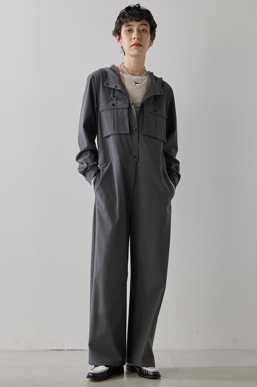 【ウィムガゼット/Whim Gazette】の【THE PAUSE】フーディージャンプスーツ インテリア・キッズ・メンズ・レディースファッション・服の通販 founy(ファニー) 　ファッション　Fashion　レディースファッション　Fashion for Women　パンツ　Pants & Trousers　おすすめ　Recommended / Our Picks　カットソー　Cut and Sewn Top　ストレッチ　Stretch, Stretchy Fabric　スーツ　Suit, Formalwear　セットアップ　Set-Up, Coordinated Outfit　フロント　Front, Front Design　ポケット　Pocket, Pocket Detail　エレガント 上品　Elegant　グレー|ID: prp329100004350343 ipo3291000000032925772