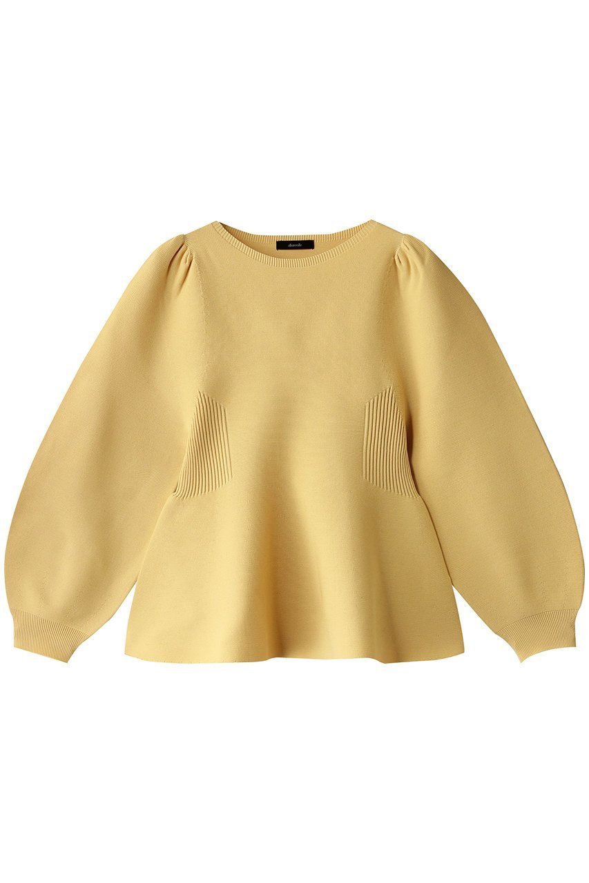 【アルアバイル/allureville】のバックレースアッププルオーバー インテリア・キッズ・メンズ・レディースファッション・服の通販 founy(ファニー) 　ファッション　Fashion　レディースファッション　Fashion for Women　トップス・カットソー　Cut & Sew Tops　ニット　Knit Tops & Sweaters　カジュアルプルオーバー・ニットトップス　Pullovers & Knit Tops / Casual Pullovers　デニム　Denim, Jeans Material　フィット　Fit, Slim Fit　フォルム　Silhouette, Form　フレア　Flare, Flared　レース　Lace, Lace Fabric　ライトイエロー|ID: prp329100004350349 ipo3291000000032951190