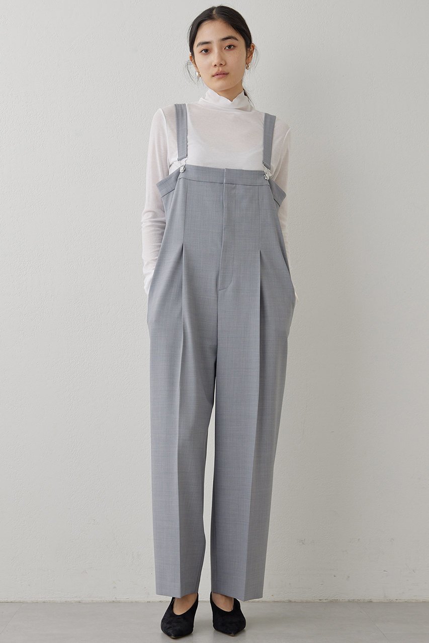 【ウィムガゼット/Whim Gazette】の平織オーバーオール インテリア・キッズ・メンズ・レディースファッション・服の通販 founy(ファニー) 　ファッション　Fashion　レディースファッション　Fashion for Women　パンツ　Pants & Trousers　おすすめ　Recommended / Our Picks　インナー　Innerwear　クール　Cool, Chic　スタイリッシュ　Stylish, Fashionable　ストライプ　Stripe, Striped Pattern　センター　Center, Center Line　エレガント 上品　Elegant　無地　Plain, Solid Color　ライトグレー|ID: prp329100004350353 ipo3291000000032932121