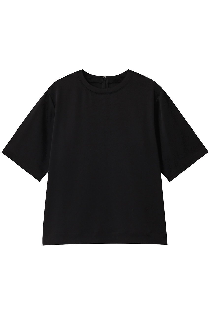 【ウィムガゼット/Whim Gazette】のサテンTEEブラウス インテリア・キッズ・メンズ・レディースファッション・服の通販 founy(ファニー) 　ファッション　Fashion　レディースファッション　Fashion for Women　トップス・カットソー　Cut & Sew Tops　シャツ・ブラウス・オフィスカジュアル　Elegant Blouses & Button-Ups　おすすめ　Recommended / Our Picks　なめらか　Smooth, Silky Texture　インナー　Innerwear　クール　Cool, Chic　サテン　Satin, Glossy Fabric　ショート　Short, Short Length　ジャケット　Jacket, Outerwear　ストレッチ　Stretch, Stretchy Fabric　スリーブ　Sleeve, Long Sleeve / Short Sleeve　ダブル　Double, Double-Breasted　デニム　Denim, Jeans Material　リラックス　Relax, Relaxed Fit　エレガント 上品　Elegant　半袖　Short Sleeve, Half Sleeve　ブラック|ID: prp329100004350355 ipo3291000000032862863