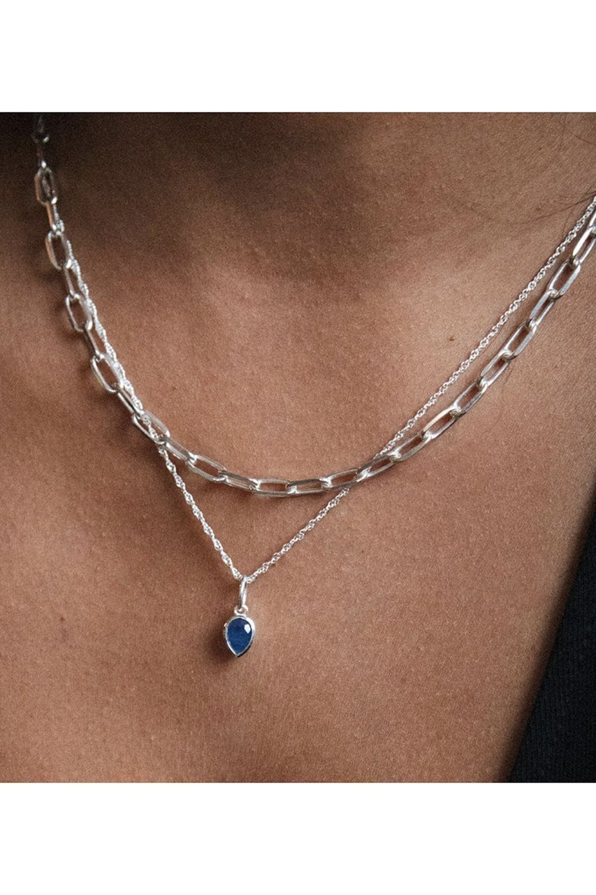 【デイジー ロンドン/DAISY LONDON】のSEPT-SAPPHIRE SLV ネックレス 人気、トレンドファッション・服の通販 founy(ファニー) 　ファッション　Fashion　レディースファッション　Fashion for Women　ジュエリー　Jewelry　ネックレス　Necklaces & Pendants　シルバー　Silver, Metallic Silver　チェーン　Chain, Chain Strap　ツイスト　Tweed, Tweed Fabric　ネックレス　Necklace, Pendant Necklace　other-2|ID: prp329100004352066 ipo3291000000035756491
