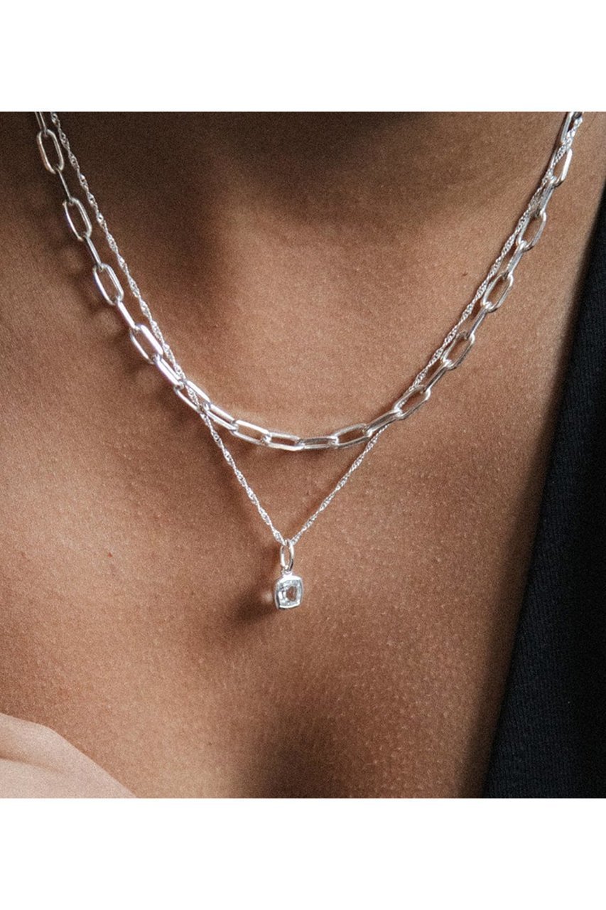 【デイジー ロンドン/DAISY LONDON】のAPRIL-WHITE TOPAZ SLV ネックレス 人気、トレンドファッション・服の通販 founy(ファニー) 　ファッション　Fashion　レディースファッション　Fashion for Women　ジュエリー　Jewelry　ネックレス　Necklaces & Pendants　チェーン　Chain, Chain Strap　ツイスト　Tweed, Tweed Fabric　ネックレス　Necklace, Pendant Necklace　ボックス　Boxy, Box Shape　other-2|ID: prp329100004352076 ipo3291000000035756539