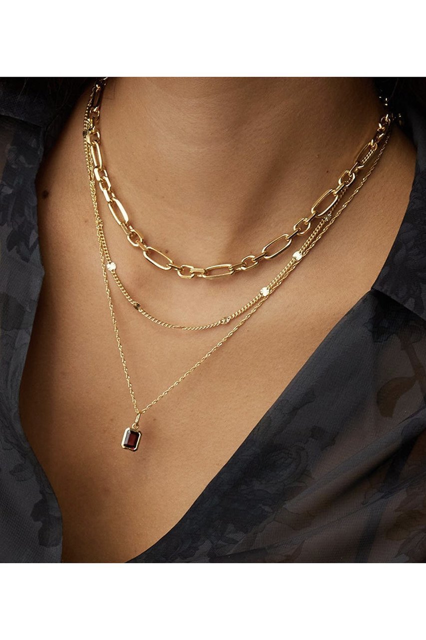 【デイジー ロンドン/DAISY LONDON】のJAN-GARNET GP ネックレス 人気、トレンドファッション・服の通販 founy(ファニー) 　ファッション　Fashion　レディースファッション　Fashion for Women　ジュエリー　Jewelry　ネックレス　Necklaces & Pendants　チェーン　Chain, Chain Strap　ツイスト　Tweed, Tweed Fabric　ネックレス　Necklace, Pendant Necklace　ボックス　Boxy, Box Shape　リュクス　Luxury, Elegant, High-End, Chic　other-2|ID: prp329100004352083 ipo3291000000035756587