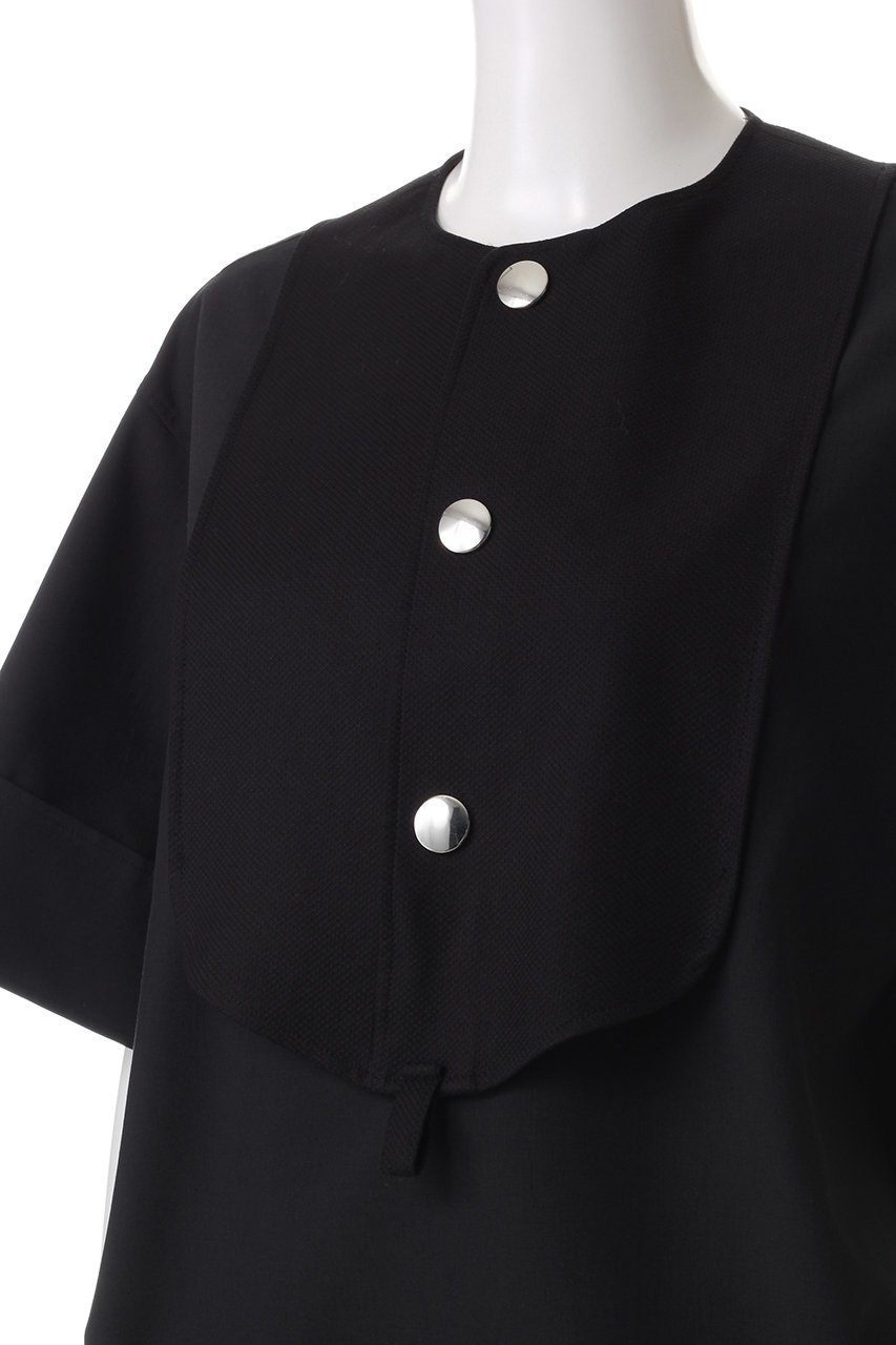 【ザ リラクス/THE RERACS】のショートスリーブビブフロントシャツ 人気、トレンドファッション・服の通販 founy(ファニー) 　ファッション　Fashion　レディースファッション　Fashion for Women　トップス・カットソー　Cut & Sew Tops　シャツ・ブラウス・オフィスカジュアル　Elegant Blouses & Button-Ups　コンパクト　Compact, Small Size　ショート　Short, Short Length　シルバー　Silver, Metallic Silver　スリーブ　Sleeve, Long Sleeve / Short Sleeve　センター　Center, Center Line　バランス　Balance, Style Balance　ワイド　Wide, Wide Fit　ワーク　Workwear, Utility Style　other-5|ID: prp329100004352099 ipo3291000000032849891