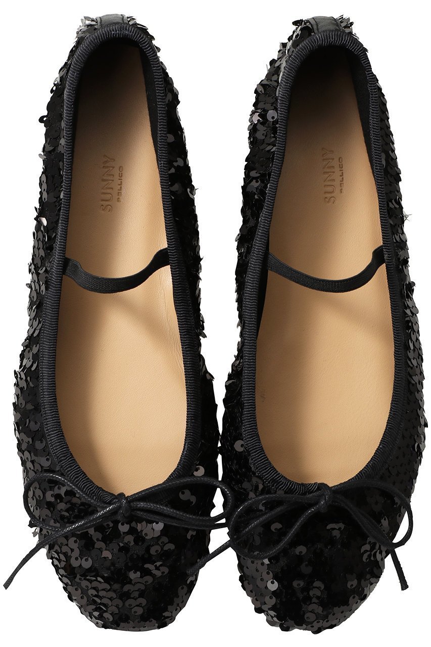 【ペリーコ/PELLICO】の【ELLE SHOP限定】【PELLICO SUNNY】マットスパンコールバレエシューズ インテリア・キッズ・メンズ・レディースファッション・服の通販 founy(ファニー) 　ファッション　Fashion　レディースファッション　Fashion for Women　エレガント 上品　Elegant　シューズ　Shoes, Footwear　スパンコール　Sequins, Sequin Embellishment　バレエ　Ballet, Ballet Style　フォルム　Silhouette, Form　フラット　Flat, Flat Shoes　ラウンド　Round, Round Neck　リボン　Ribbon, Bow　リュクス　Luxury, Elegant, High-End, Chic　ブラック|ID: prp329100004352112 ipo3291000000032860388