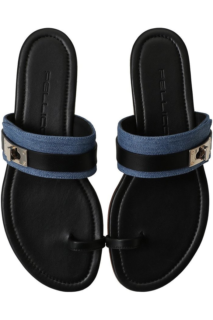 【ペリーコ/PELLICO】の【ELLE SHOP限定】バックル付きデニムコンビトゥループサンダル インテリア・キッズ・メンズ・レディースファッション・服の通販 founy(ファニー) https://founy.com/ ファッション Fashion レディースファッション Fashion for Women バッグ Bags なめらか Smooth, Silky Texture サンダル Sandals, Summer Shoes デニム Denim, Jeans Material フラット Flat, Flat Shoes リゾート Resort, Vacation Style エレガント 上品 Elegant |ID: prp329100004352117 ipo3291000000032865802
