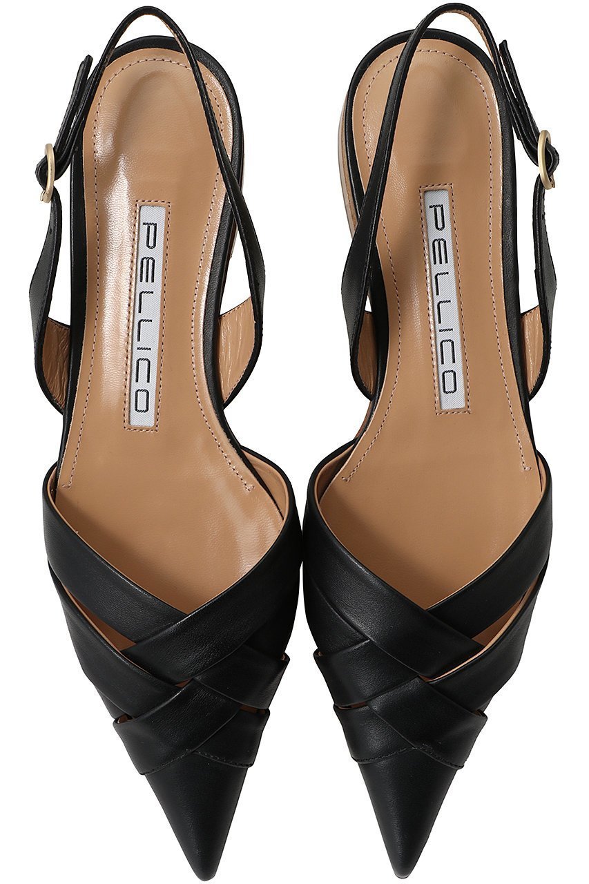【ペリーコ/PELLICO】の【ELLE SHOP限定】メッシュレザーバックストラップフラットシューズ インテリア・キッズ・メンズ・レディースファッション・服の通販 founy(ファニー) 　ファッション　Fashion　レディースファッション　Fashion for Women　バッグ　Bags　シューズ　Shoes, Footwear　フラット　Flat, Flat Shoes　モダン　Modern, Contemporary　ブラック|ID: prp329100004352121 ipo3291000000032865920