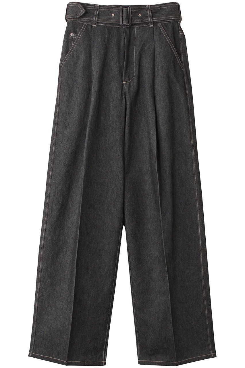 【ザ リラクス/THE RERACS】のベルテッドワイドデニムパンツ インテリア・キッズ・メンズ・レディースファッション・服の通販 founy(ファニー) 　ファッション　Fashion　レディースファッション　Fashion for Women　パンツ　Pants & Trousers　デニムパンツ・ジーンズ・美脚デニム　Denim Jeans & Pants　センター　Center, Center Line　デニム　Denim, Jeans Material　モダン　Modern, Contemporary　ワイド　Wide, Wide Fit　定番　Standard, Basic Item　グレー|ID: prp329100004352135 ipo3291000000032934655
