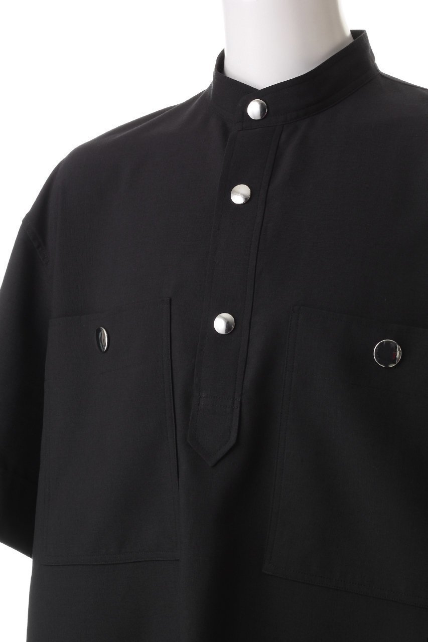 【ザ リラクス/THE RERACS / MEN】の【MEN】ショートスリーブバンドカラーUSプルオーバーシャツ 人気、トレンドファッション・服の通販 founy(ファニー) 　ファッション　Fashion　メンズファッション　Fashion for Men　トップス・カットソー　Cut & Sew Tops　メンズシャツ　Shirts　ショート　Short, Short Length　シルバー　Silver, Metallic Silver　スリット　Slit, Slit Detail　スリーブ　Sleeve, Long Sleeve / Short Sleeve　ポケット　Pocket, Pocket Detail　other-5|ID: prp329100004352150 ipo3291000000032854644