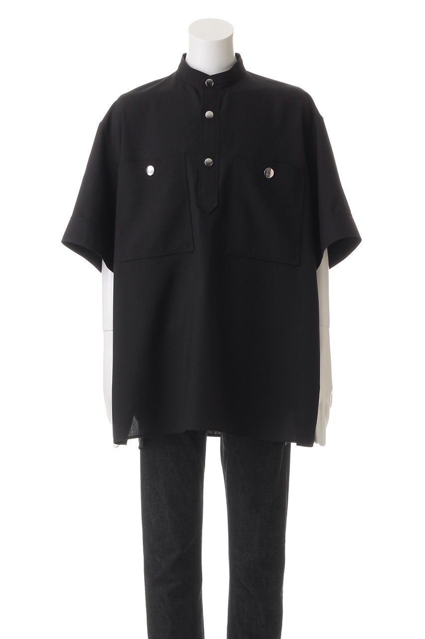 【ザ リラクス/THE RERACS / MEN】の【MEN】ショートスリーブバンドカラーUSプルオーバーシャツ 人気、トレンドファッション・服の通販 founy(ファニー) 　ファッション　Fashion　メンズファッション　Fashion for Men　トップス・カットソー　Cut & Sew Tops　メンズシャツ　Shirts　ショート　Short, Short Length　シルバー　Silver, Metallic Silver　スリット　Slit, Slit Detail　スリーブ　Sleeve, Long Sleeve / Short Sleeve　ポケット　Pocket, Pocket Detail　other-2|ID: prp329100004352150 ipo3291000000035474299