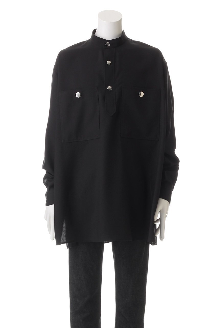 【ザ リラクス/THE RERACS / MEN】の【MEN】バンドカラーUSプルオーバーシャツ 人気、トレンドファッション・服の通販 founy(ファニー) 　ファッション　Fashion　メンズファッション　Fashion for Men　トップス・カットソー　Cut & Sew Tops　メンズシャツ　Shirts　シルバー　Silver, Metallic Silver　スリーブ　Sleeve, Long Sleeve / Short Sleeve　ポケット　Pocket, Pocket Detail　ミリタリー　Military, Army Style　モダン　Modern, Contemporary　ロング　Long, Long-Length　エレガント 上品　Elegant　other-2|ID: prp329100004352151 ipo3291000000032843445