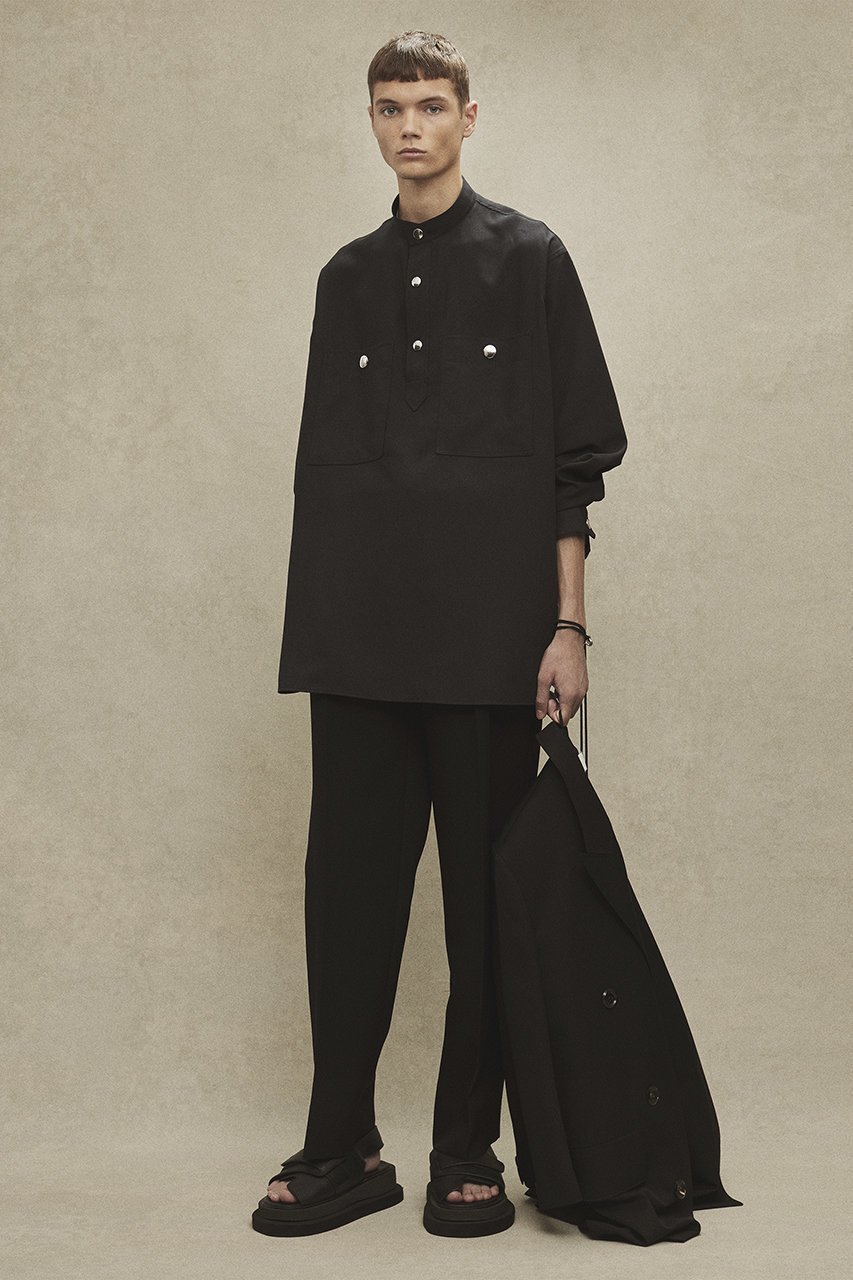 【ザ リラクス/THE RERACS / MEN】の【MEN】バンドカラーUSプルオーバーシャツ 人気、トレンドファッション・服の通販 founy(ファニー) 　ファッション　Fashion　メンズファッション　Fashion for Men　トップス・カットソー　Cut & Sew Tops　メンズシャツ　Shirts　シルバー　Silver, Metallic Silver　スリーブ　Sleeve, Long Sleeve / Short Sleeve　ポケット　Pocket, Pocket Detail　ミリタリー　Military, Army Style　モダン　Modern, Contemporary　ロング　Long, Long-Length　エレガント 上品　Elegant　other-6|ID: prp329100004352151 ipo3291000000032843463