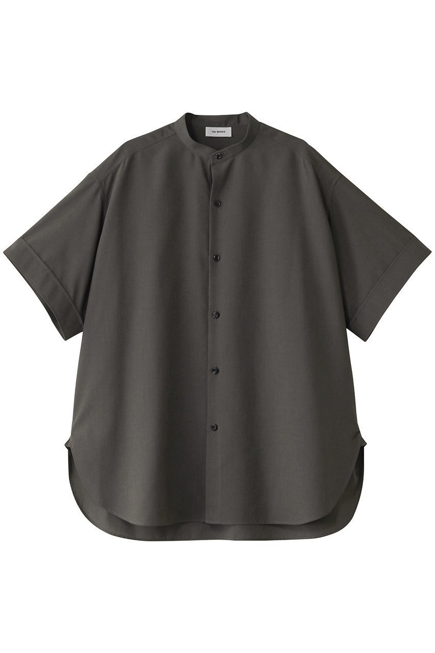 【ザ リラクス/THE RERACS / MEN】の【MEN】ショートスリーブバンドカラーシャツ インテリア・キッズ・メンズ・レディースファッション・服の通販 founy(ファニー) 　ファッション　Fashion　メンズファッション　Fashion for Men　ショート　Short, Short Length　シンプル　Simple, Minimal　スリーブ　Sleeve, Long Sleeve / Short Sleeve　ワイド　Wide, Wide Fit　定番　Standard, Basic Item　ビジネス 仕事 通勤　Business / Work / Commuting　ガンメタルグレー|ID: prp329100004352152 ipo3291000000032846946