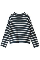 【デミーリー/DEMYLEE】のLAMIS STRIPE コットン モックネックニットプルオーバー 人気、トレンドファッション・服の通販 founy(ファニー) ファッション Fashion レディースファッション WOMEN トップス・カットソー Tops/Tshirt ニット Knit Tops プルオーバー Pullover 2025年 2025 2025春夏・S/S Ss,Spring/Summer,2025 ストライプ Stripe センター Center デニム Denim モックネック Mock Neck リラックス Relax エレガント 上品 Elegant 夏 Summer 定番 Standard 春 Spring S/S・春夏 Ss・Spring/Summer |ID:prp329100004352180