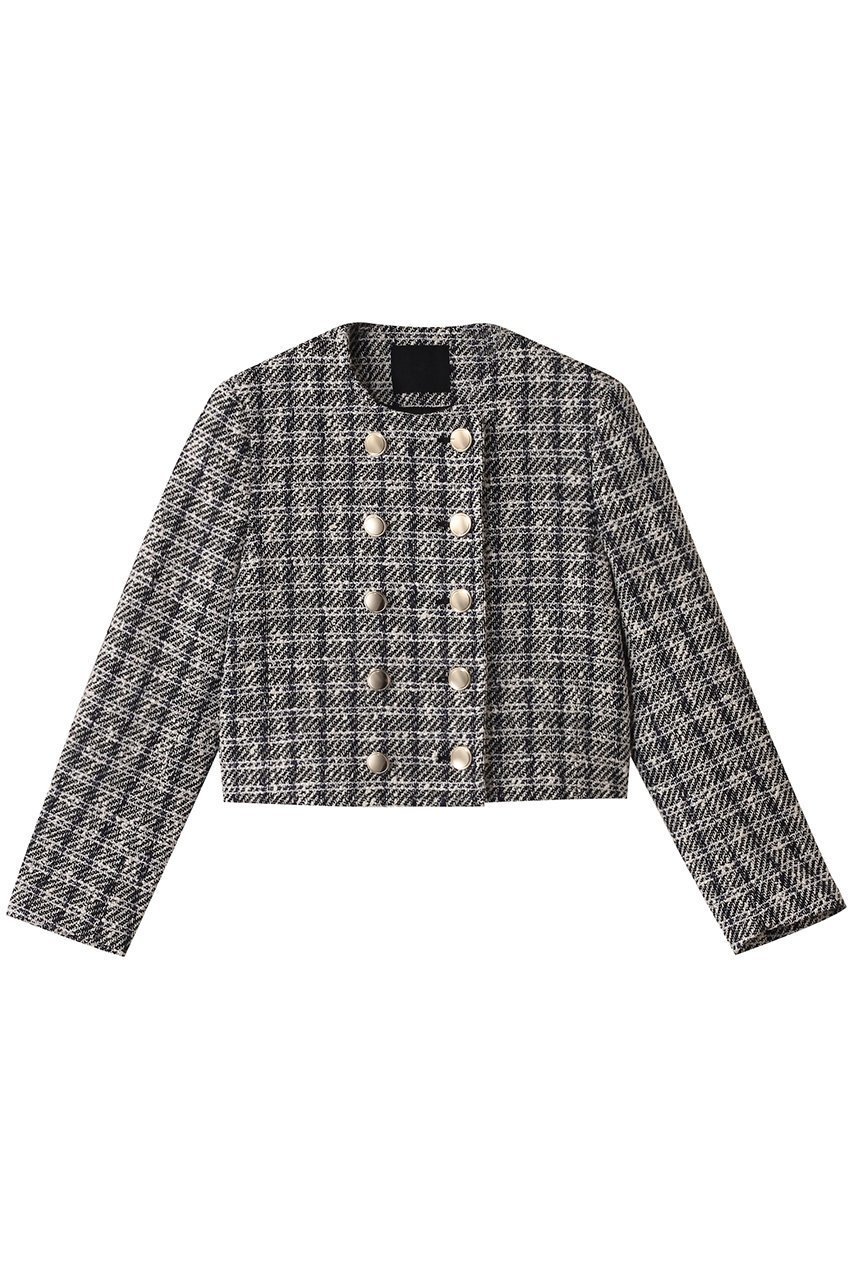 【チノ/CINOH】のBLACK FORMAL ツイードノーカラーショートジャケット 人気、トレンドファッション・服の通販 founy(ファニー) 　ファッション　Fashion　レディースファッション　Fashion for Women　アウター　Coat / Outerwear Collection　レディースジャケット・軽アウター　Jackets　おすすめ　Recommended / Our Picks　ジャケット　Jacket, Outerwear　ツイード　Twill, Twill Weave　デニム　Denim, Jeans Material　パターン　Pattern, Design Print　マニッシュ　Mannish, Boyish　ワイド　Wide, Wide Fit　今季　This Season, Current Season　 other-1|ID: prp329100004352183 ipo3291000000032921196