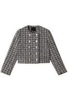 【チノ/CINOH】のBLACK FORMAL ツイードノーカラーショートジャケット 人気、トレンドファッション・服の通販 founy(ファニー) ファッション Fashion レディースファッション Fashion for Women アウター Coat / Outerwear Collection レディースジャケット・軽アウター Jackets おすすめ Recommended / Our Picks ジャケット Jacket, Outerwear ツイード Twill, Twill Weave デニム Denim, Jeans Material パターン Pattern, Design Print マニッシュ Mannish, Boyish ワイド Wide, Wide Fit 今季 This Season, Current Season thumbnail ツイード|ID: prp329100004352183 ipo3291000000032921203