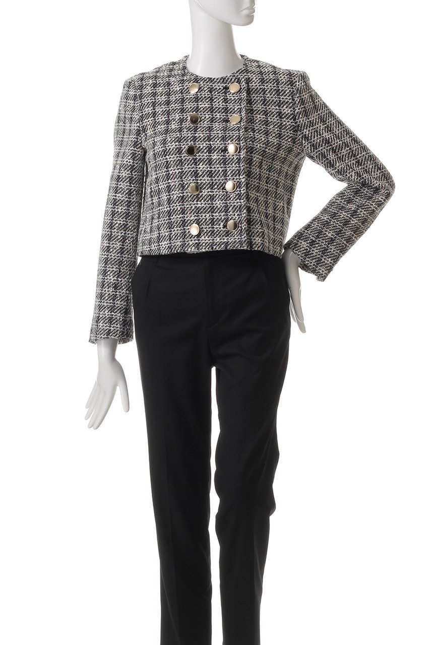 【チノ/CINOH】のBLACK FORMAL ツイードノーカラーショートジャケット 人気、トレンドファッション・服の通販 founy(ファニー) 　ファッション　Fashion　レディースファッション　Fashion for Women　アウター　Coat / Outerwear Collection　レディースジャケット・軽アウター　Jackets　おすすめ　Recommended / Our Picks　ジャケット　Jacket, Outerwear　ツイード　Twill, Twill Weave　デニム　Denim, Jeans Material　パターン　Pattern, Design Print　マニッシュ　Mannish, Boyish　ワイド　Wide, Wide Fit　今季　This Season, Current Season　other-2|ID: prp329100004352183 ipo3291000000032921210