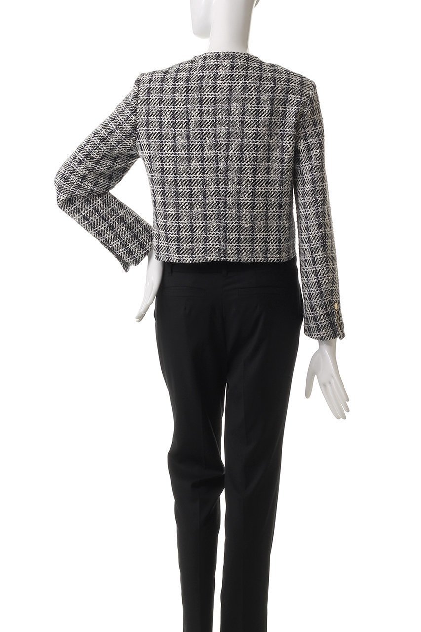 【チノ/CINOH】のBLACK FORMAL ツイードノーカラーショートジャケット 人気、トレンドファッション・服の通販 founy(ファニー) 　ファッション　Fashion　レディースファッション　Fashion for Women　アウター　Coat / Outerwear Collection　レディースジャケット・軽アウター　Jackets　おすすめ　Recommended / Our Picks　ジャケット　Jacket, Outerwear　ツイード　Twill, Twill Weave　デニム　Denim, Jeans Material　パターン　Pattern, Design Print　マニッシュ　Mannish, Boyish　ワイド　Wide, Wide Fit　今季　This Season, Current Season　other-4|ID: prp329100004352183 ipo3291000000032921227